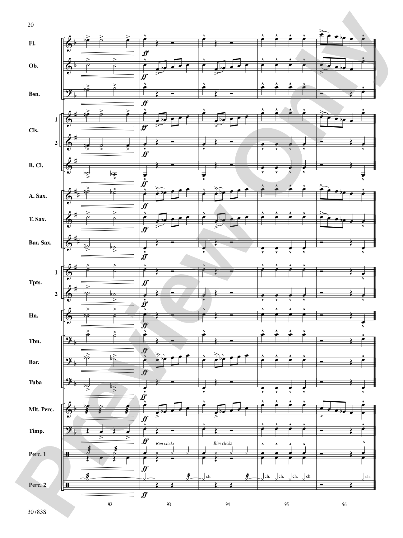 Arabian Dances: Concert Band Conductor Score & Parts