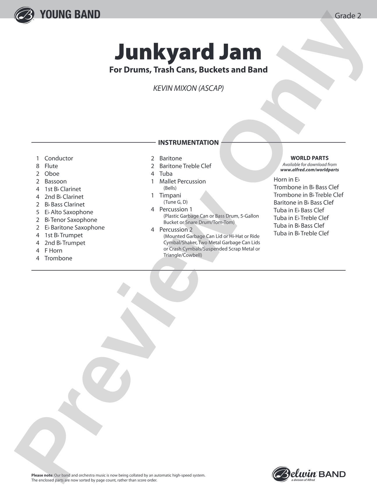 Junkyard Jam: Concert Band Conductor Score & Parts