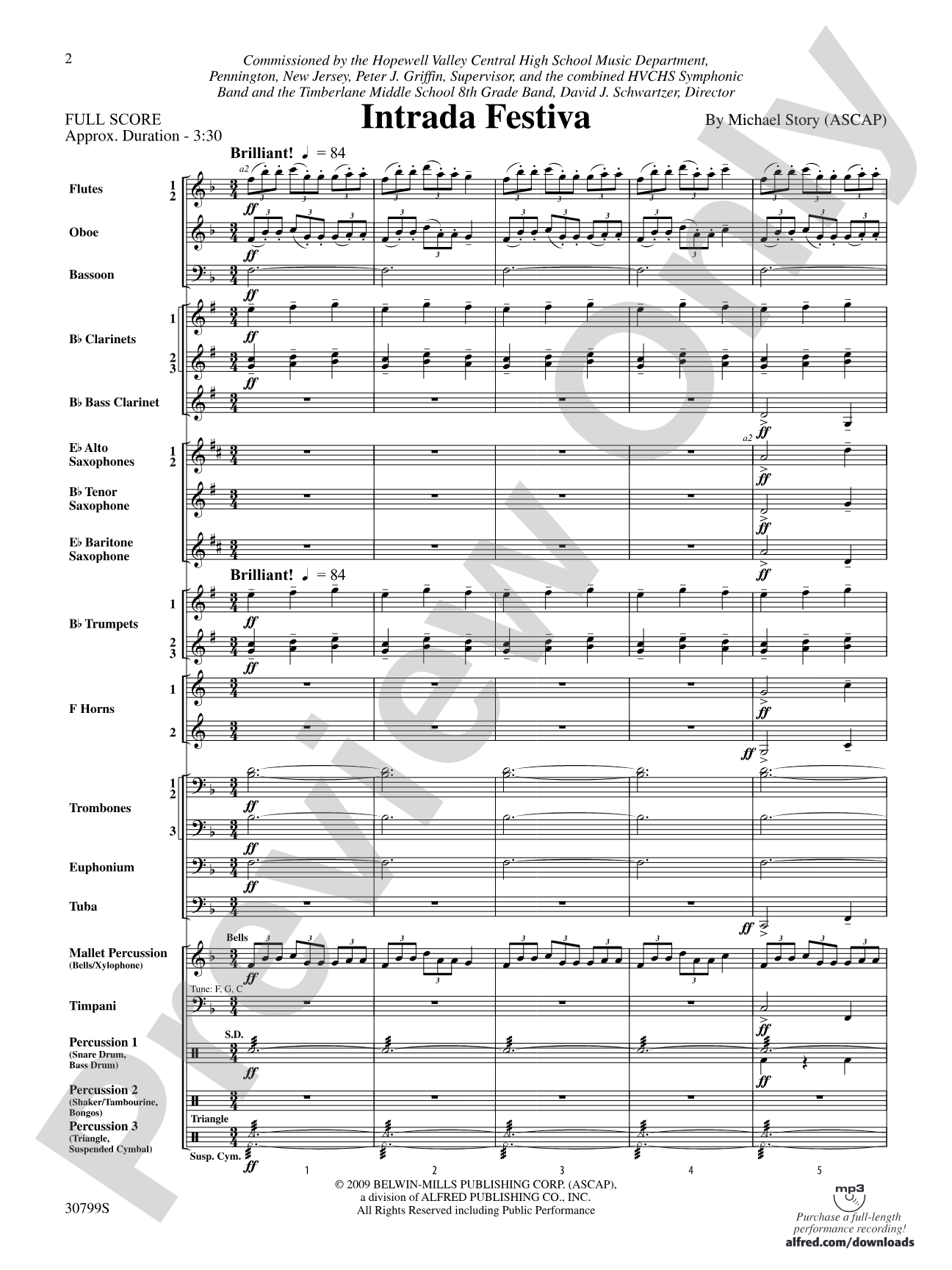 Intrada Festiva: Concert Band Conductor Score & Parts