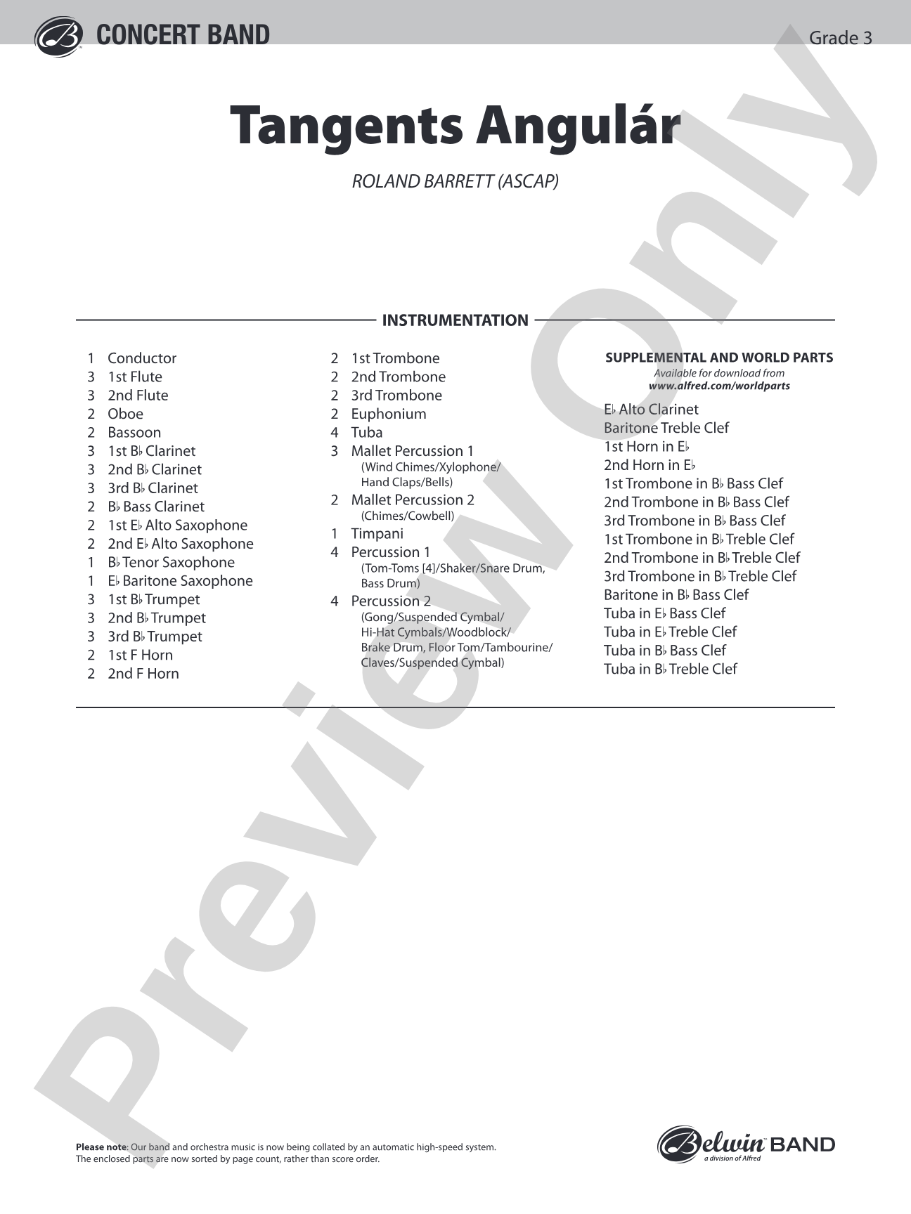 Tangents Angulár: Concert Band Conductor Score & Parts