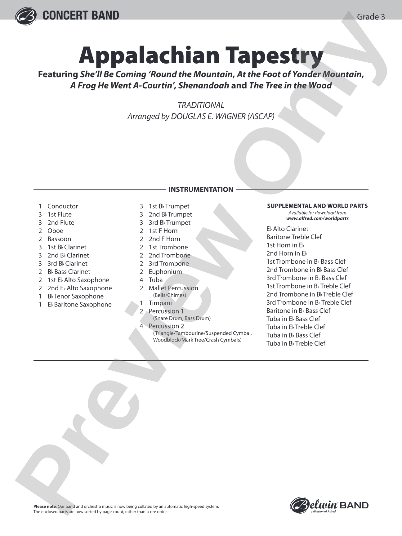Appalachian Tapestry: Concert Band Conductor Score & Parts