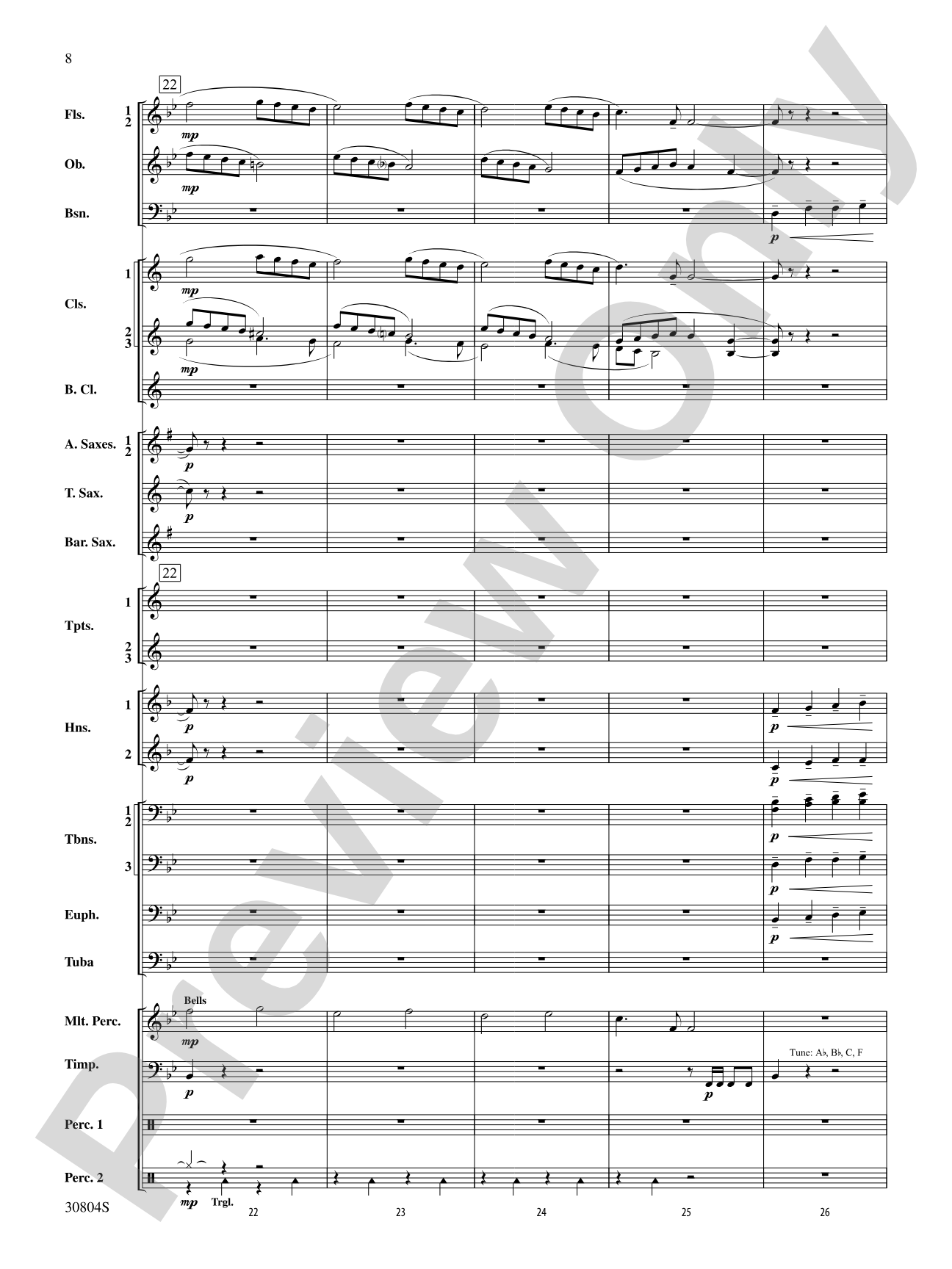 A Yuletide Memory: Concert Band Conductor Score & Parts