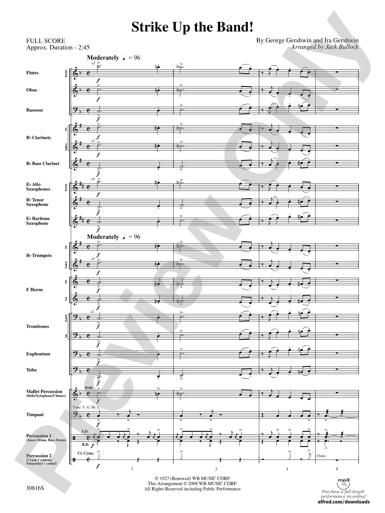 Strike Up the Band: Concert Band Conductor Score & Parts