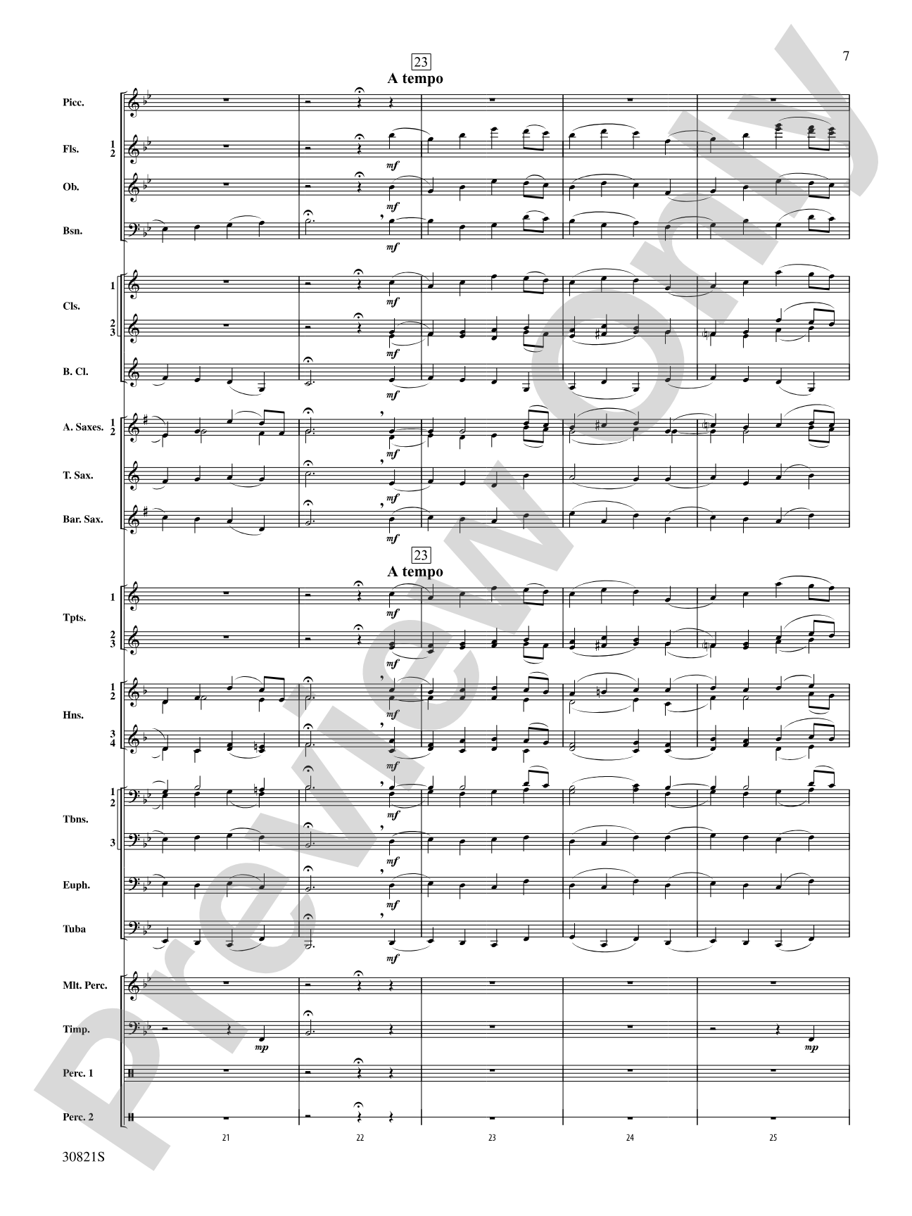 Solemn Melody: Concert Band Conductor Score & Parts