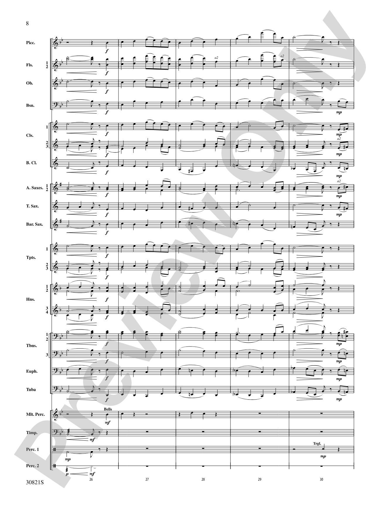 Solemn Melody: Concert Band Conductor Score & Parts