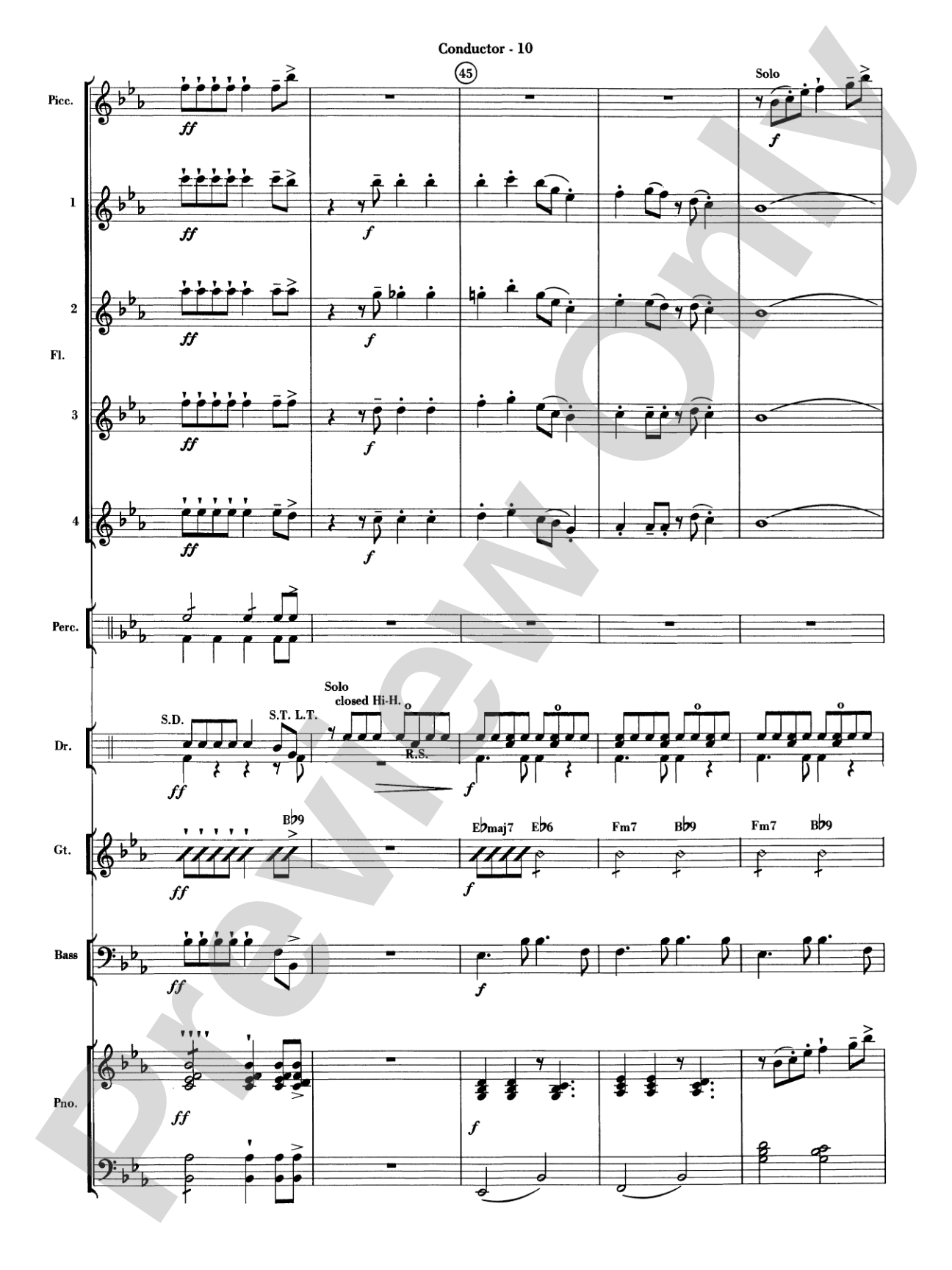 Sleigh Ride Samba: Flute Choir