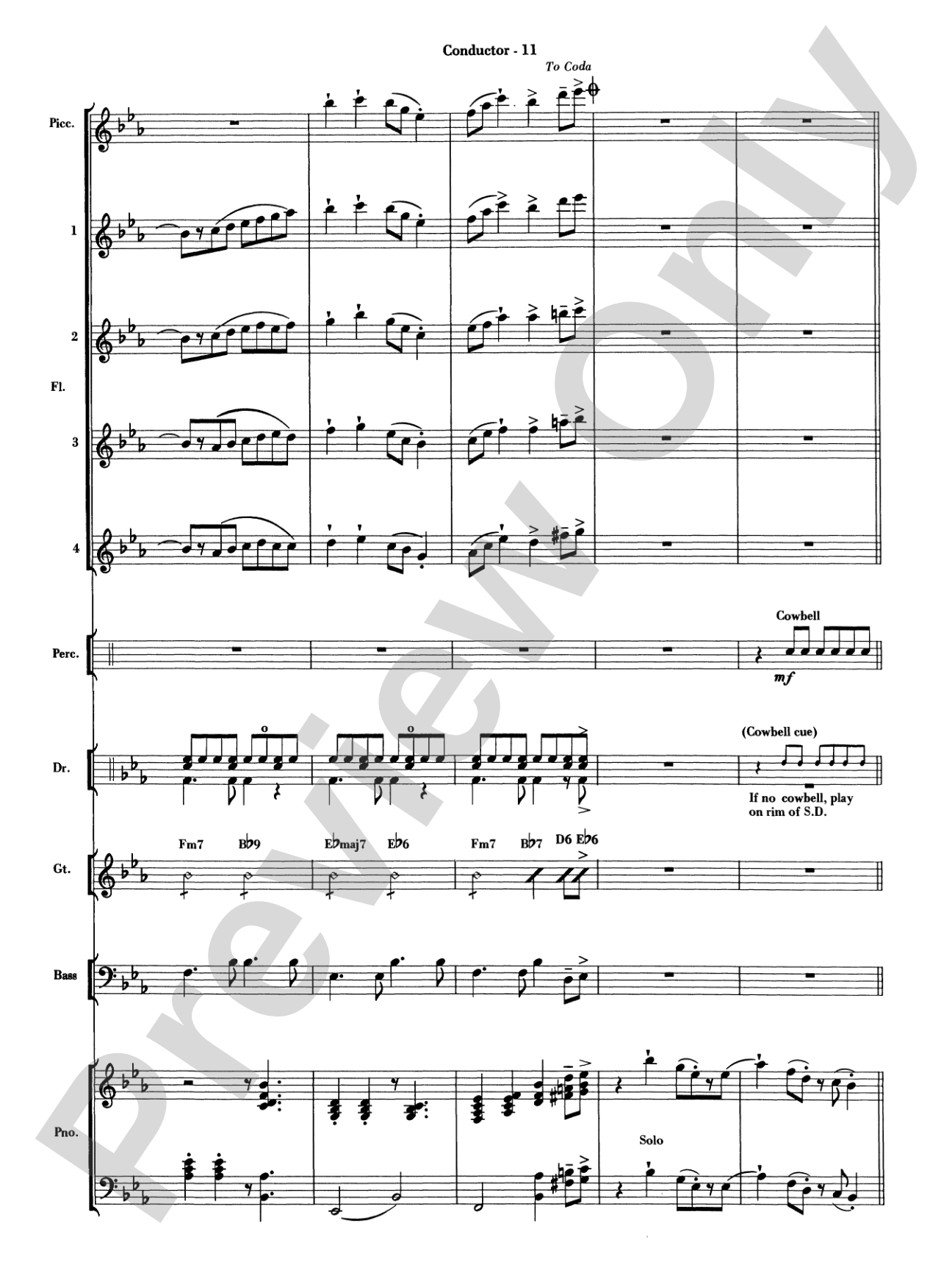 Sleigh Ride Samba: Flute Choir