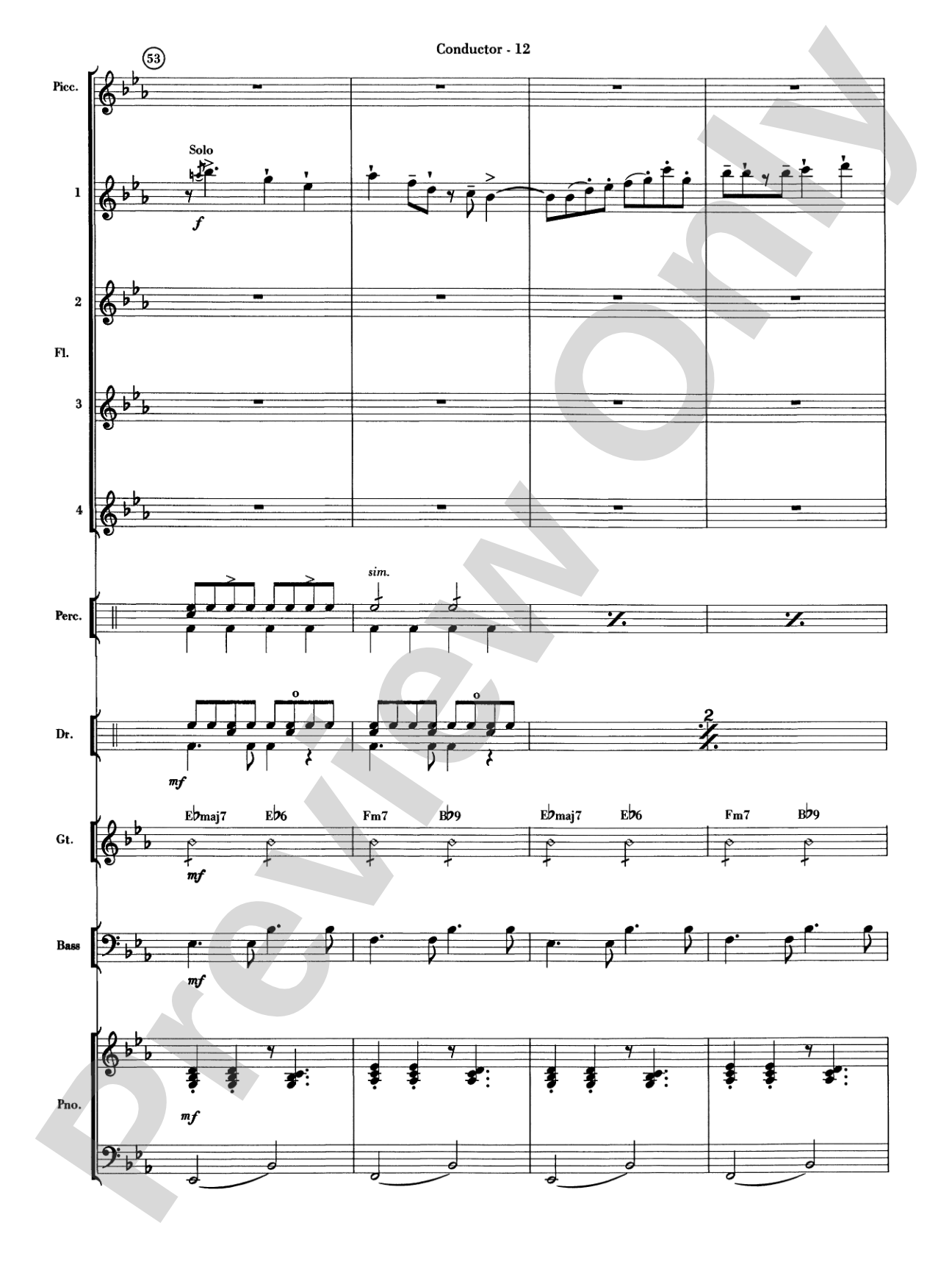 Sleigh Ride Samba: Flute Choir