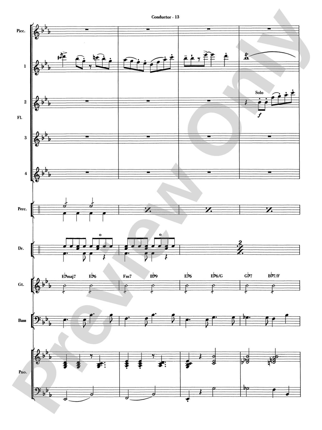 Sleigh Ride Samba: Flute Choir