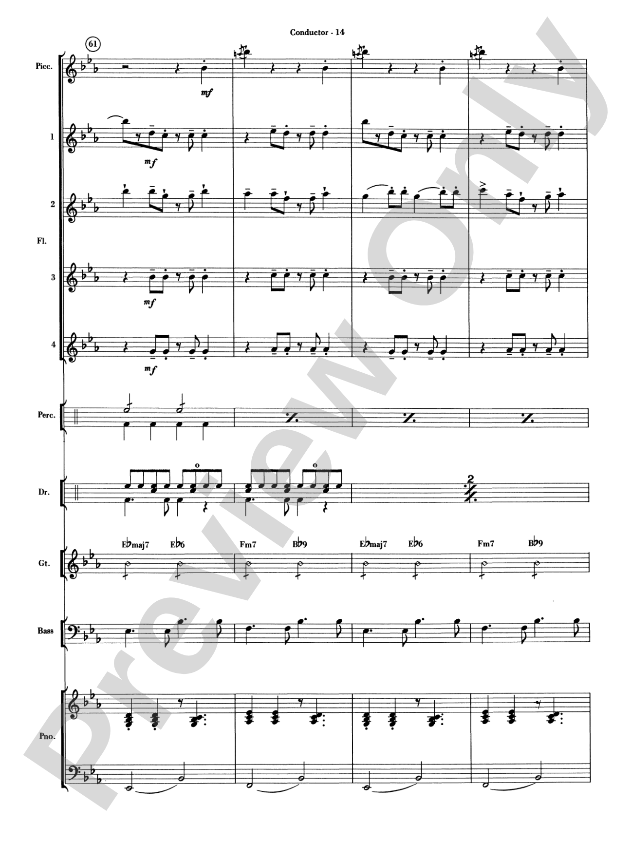 Sleigh Ride Samba: Flute Choir