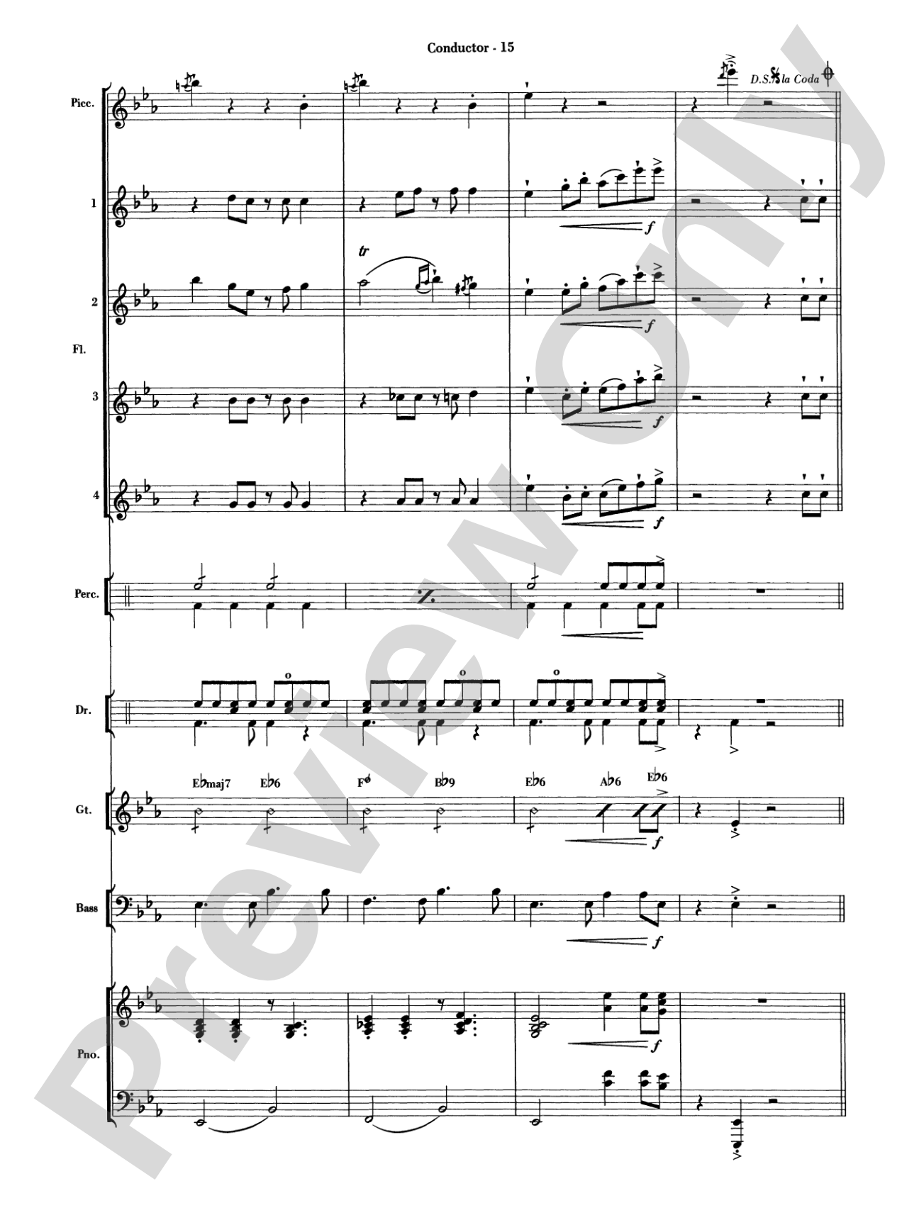 Sleigh Ride Samba: Flute Choir