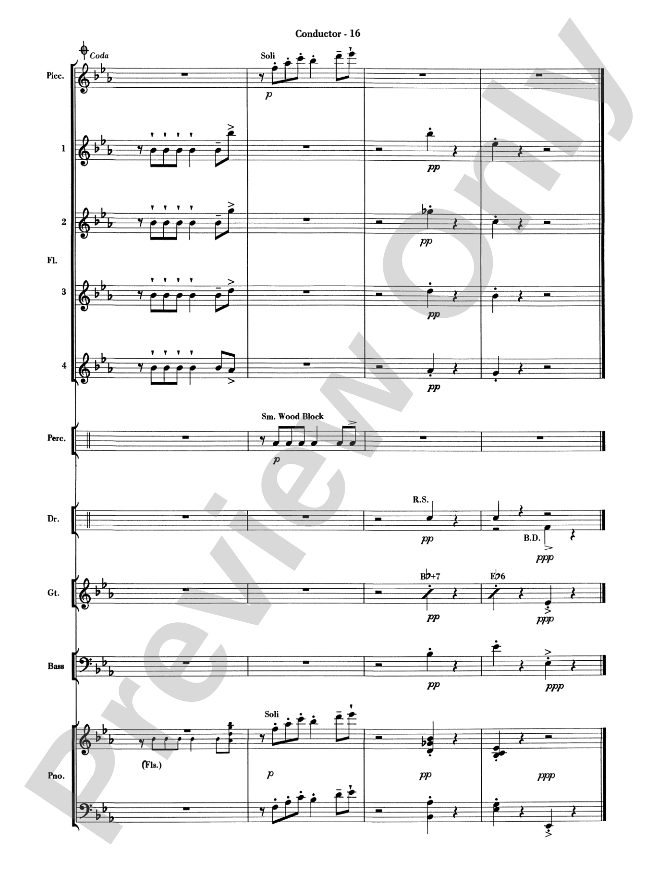 Sleigh Ride Samba: Flute Choir