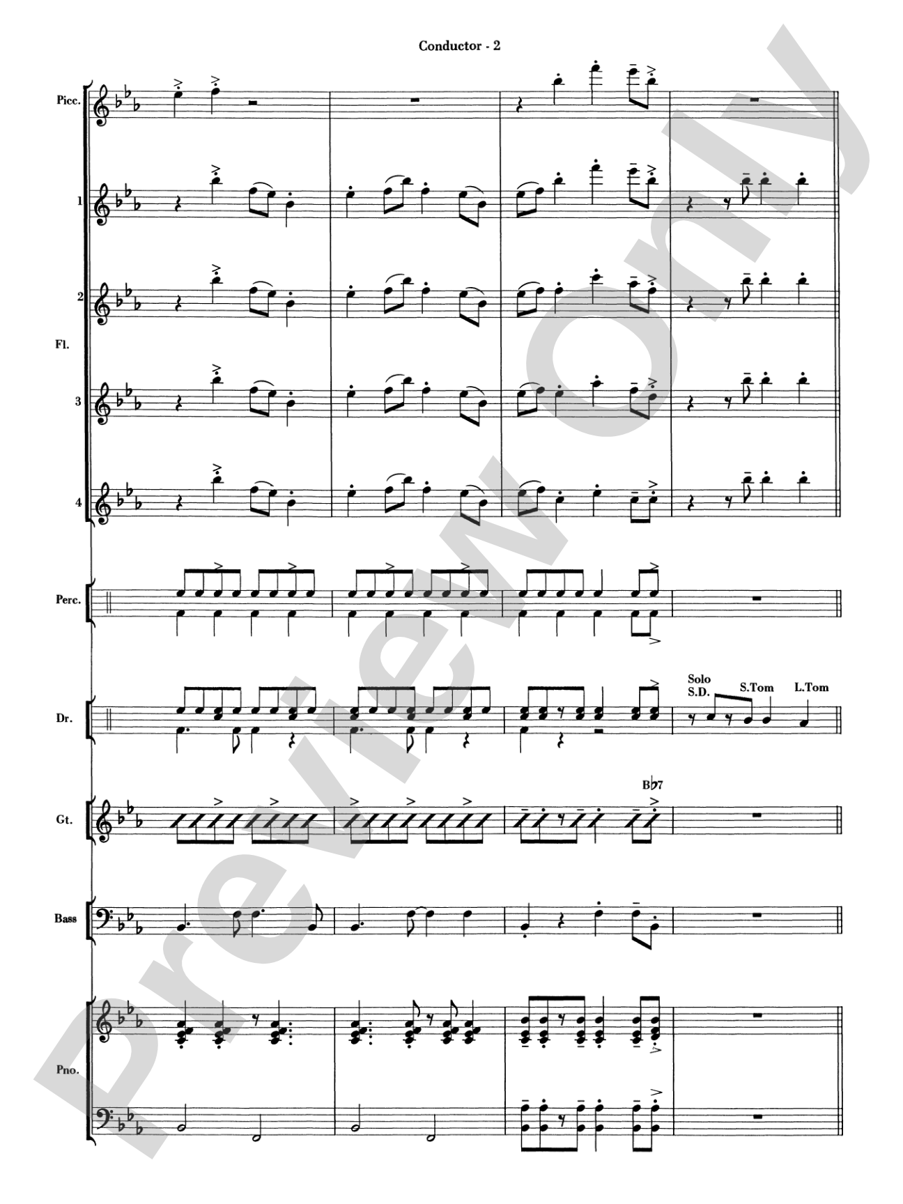 Sleigh Ride Samba: Flute Choir