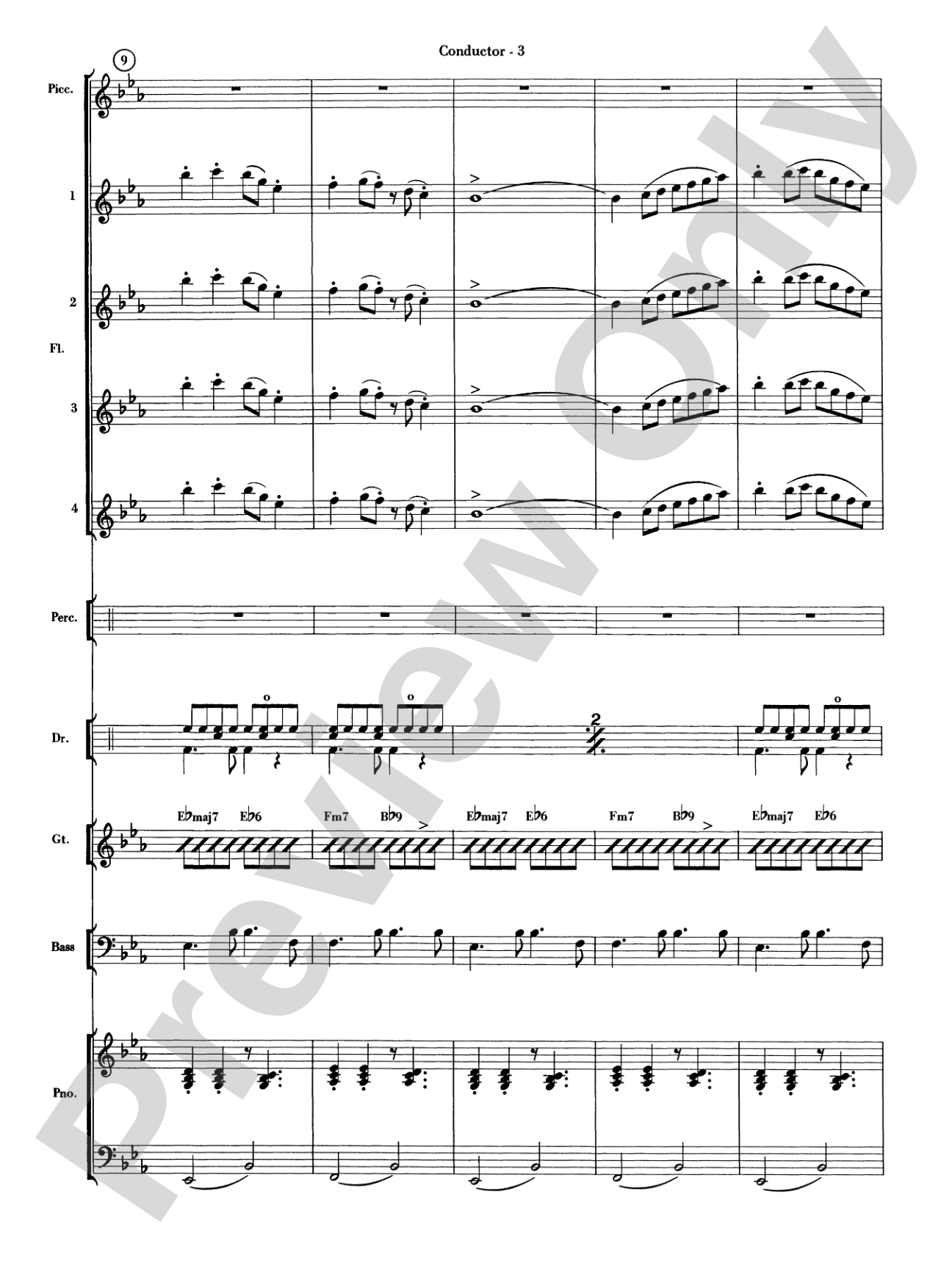 Sleigh Ride Samba: Flute Choir