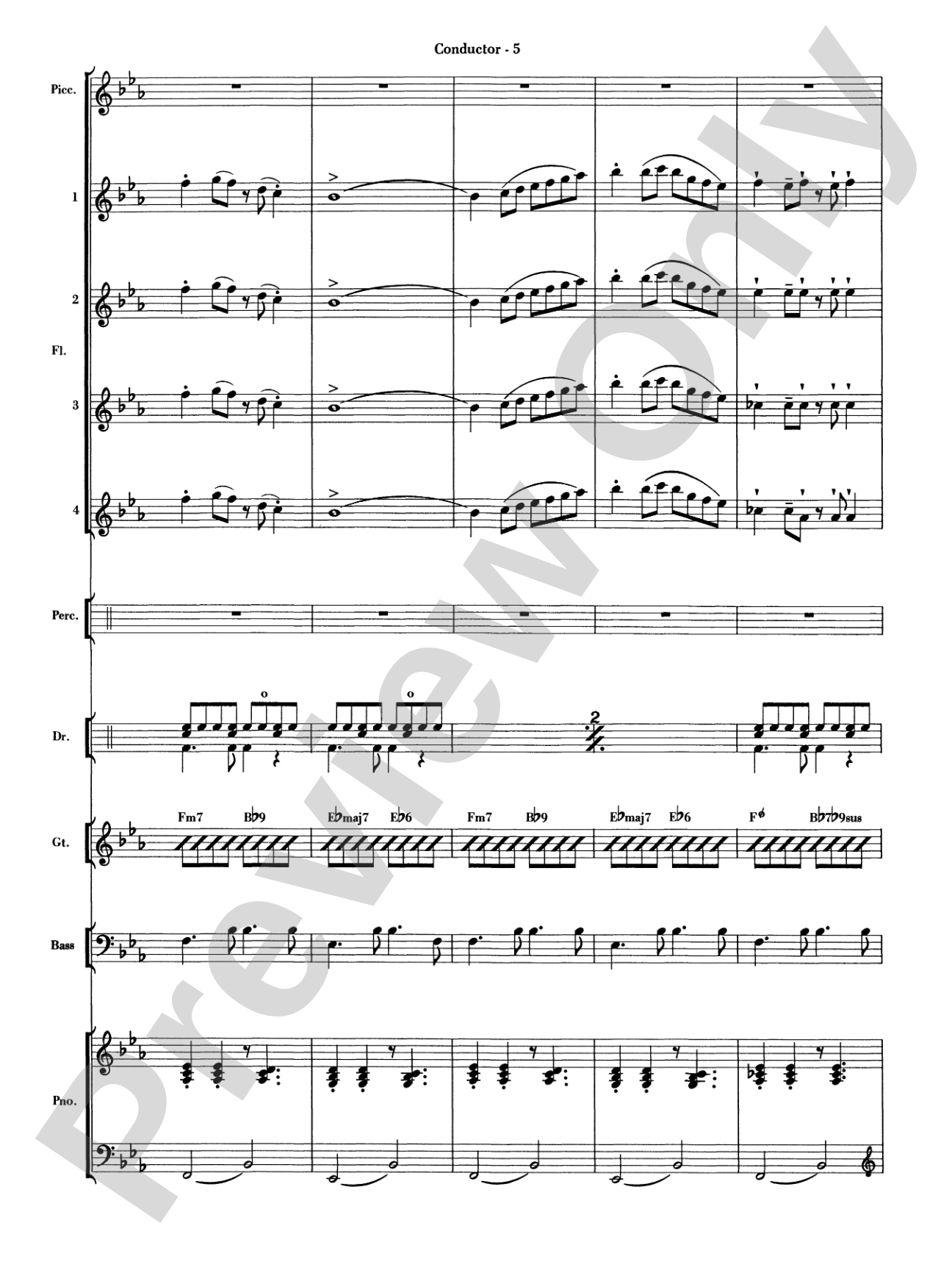Sleigh Ride Samba: Flute Choir