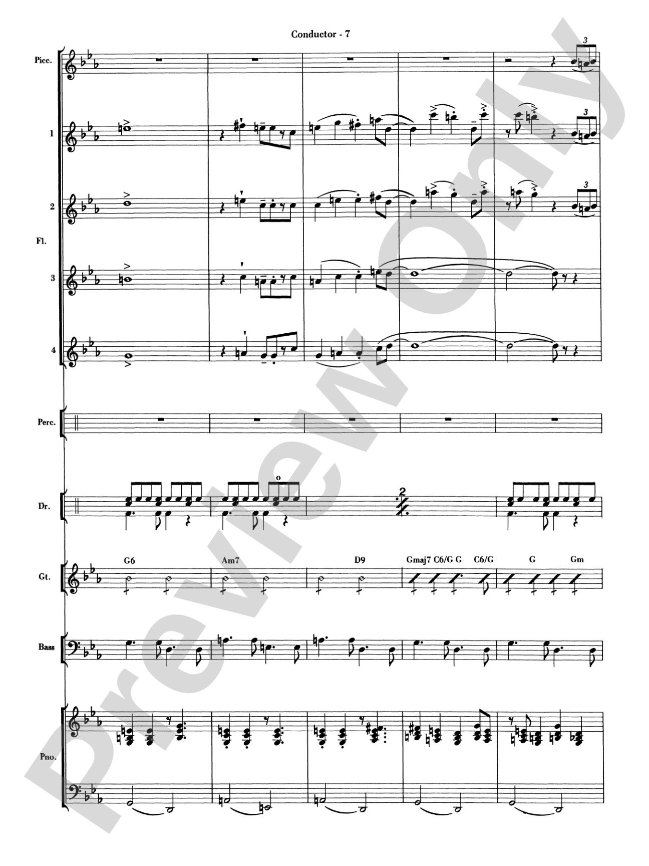 Sleigh Ride Samba: Flute Choir