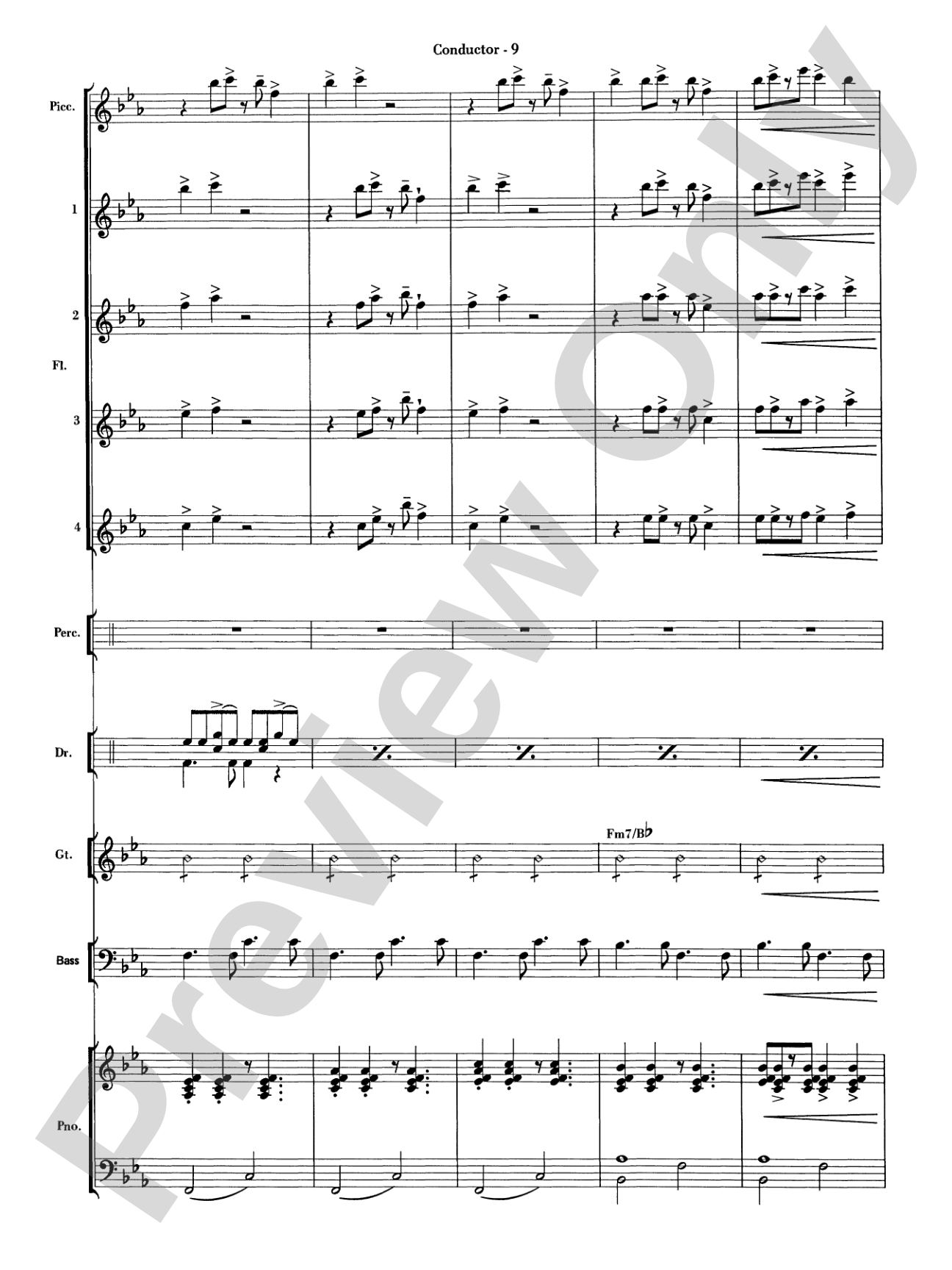 Sleigh Ride Samba: Flute Choir