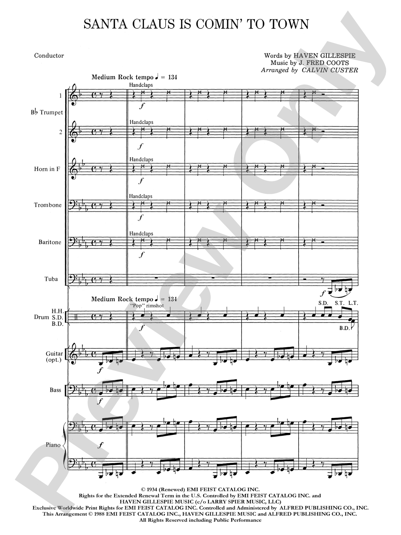 Santa Claus Is Comin' to Town: Brass Choir