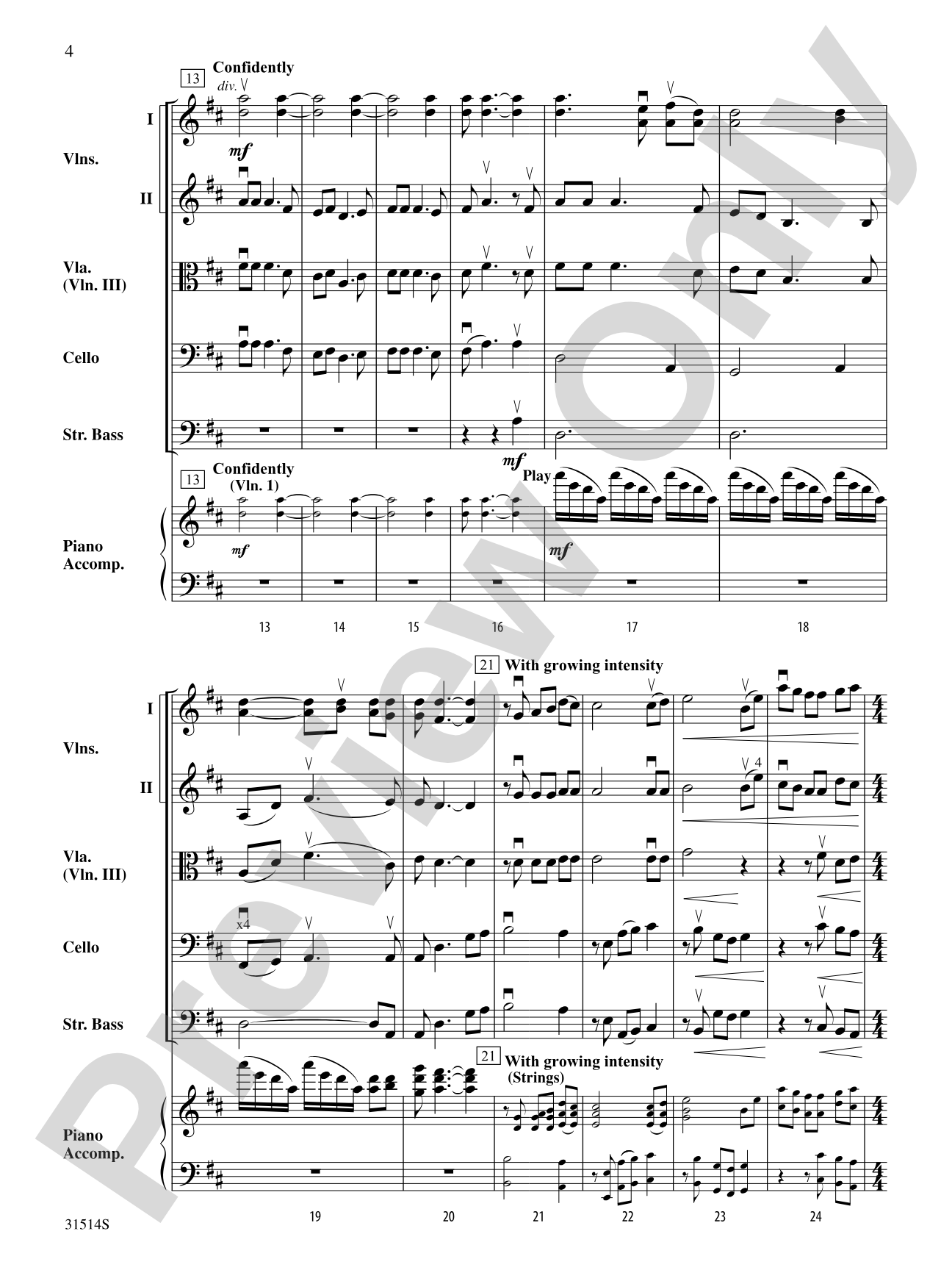 Quaker Song (How Can I Keep from Singing?): String Orchestra Conductor Score & Parts