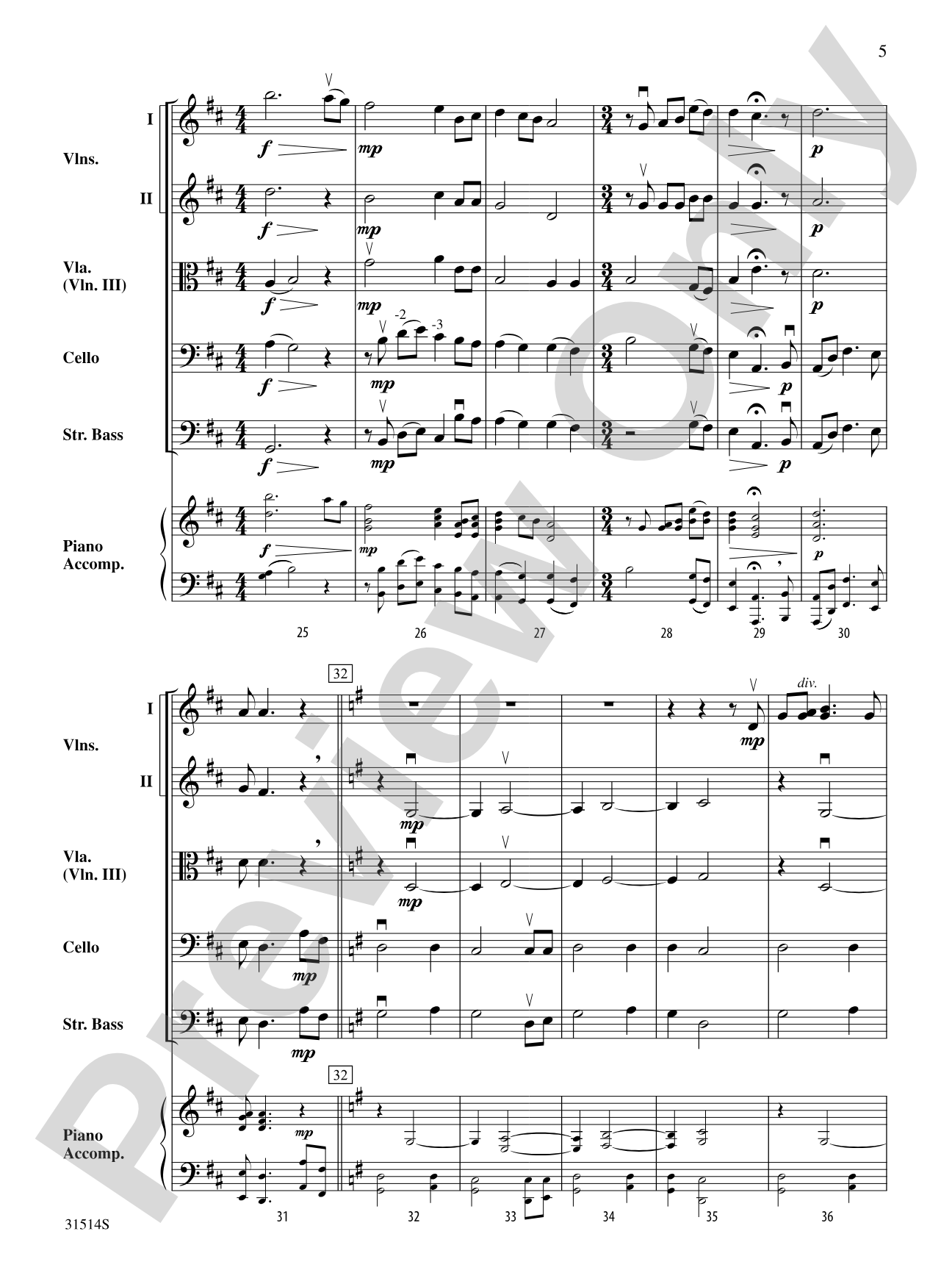 Quaker Song (How Can I Keep from Singing?): String Orchestra Conductor Score & Parts