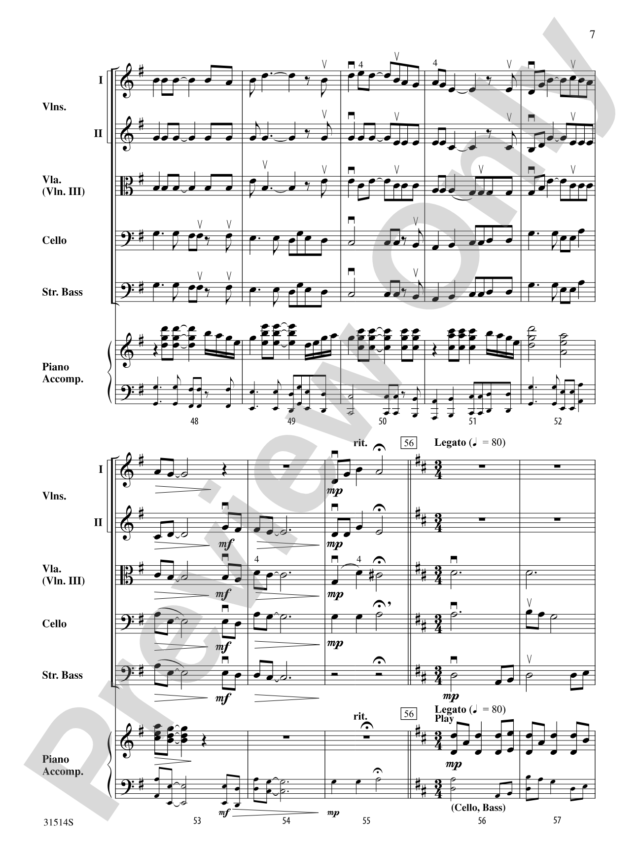 Quaker Song (How Can I Keep from Singing?): String Orchestra Conductor Score & Parts