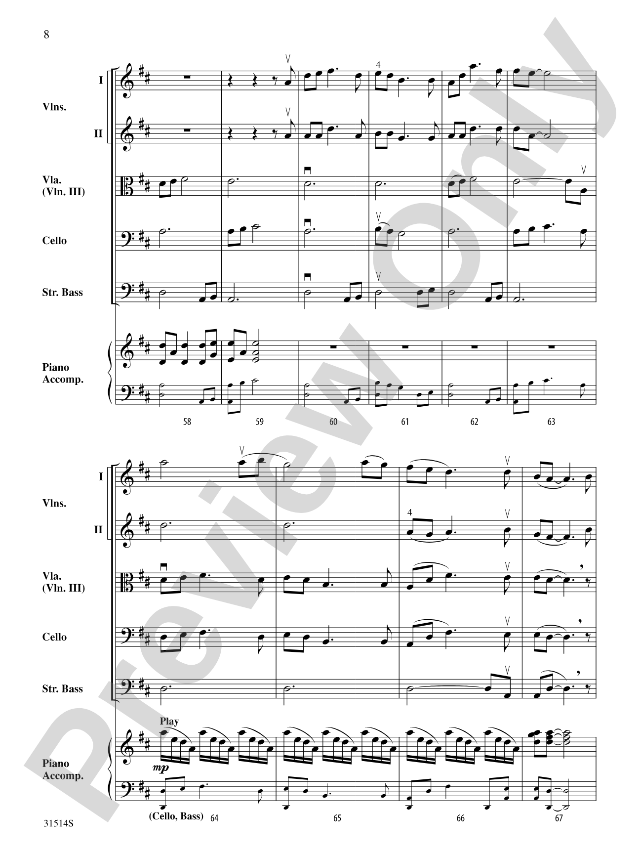 Quaker Song (How Can I Keep from Singing?): String Orchestra Conductor Score & Parts