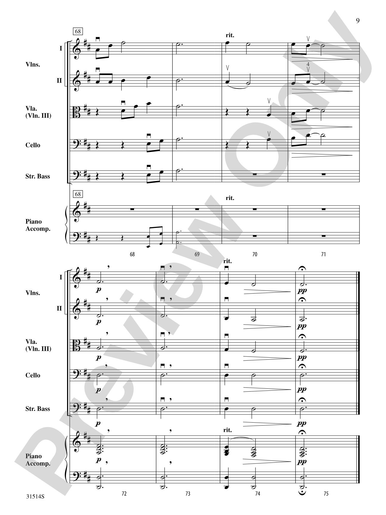 Quaker Song (How Can I Keep from Singing?): String Orchestra Conductor Score & Parts