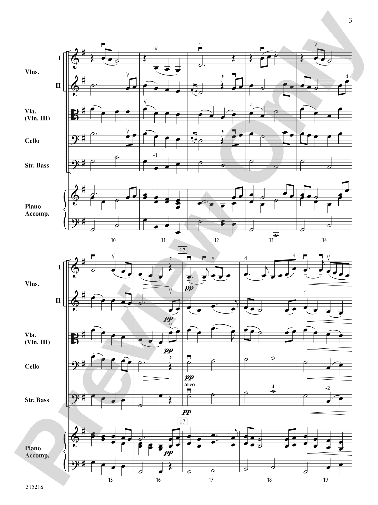 Berceuse: String Orchestra Conductor Score & Parts