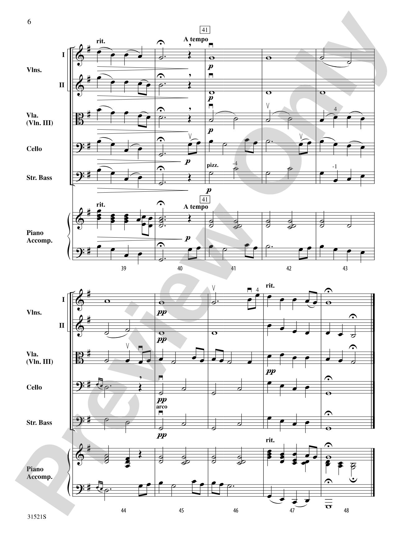 Berceuse: String Orchestra Conductor Score & Parts