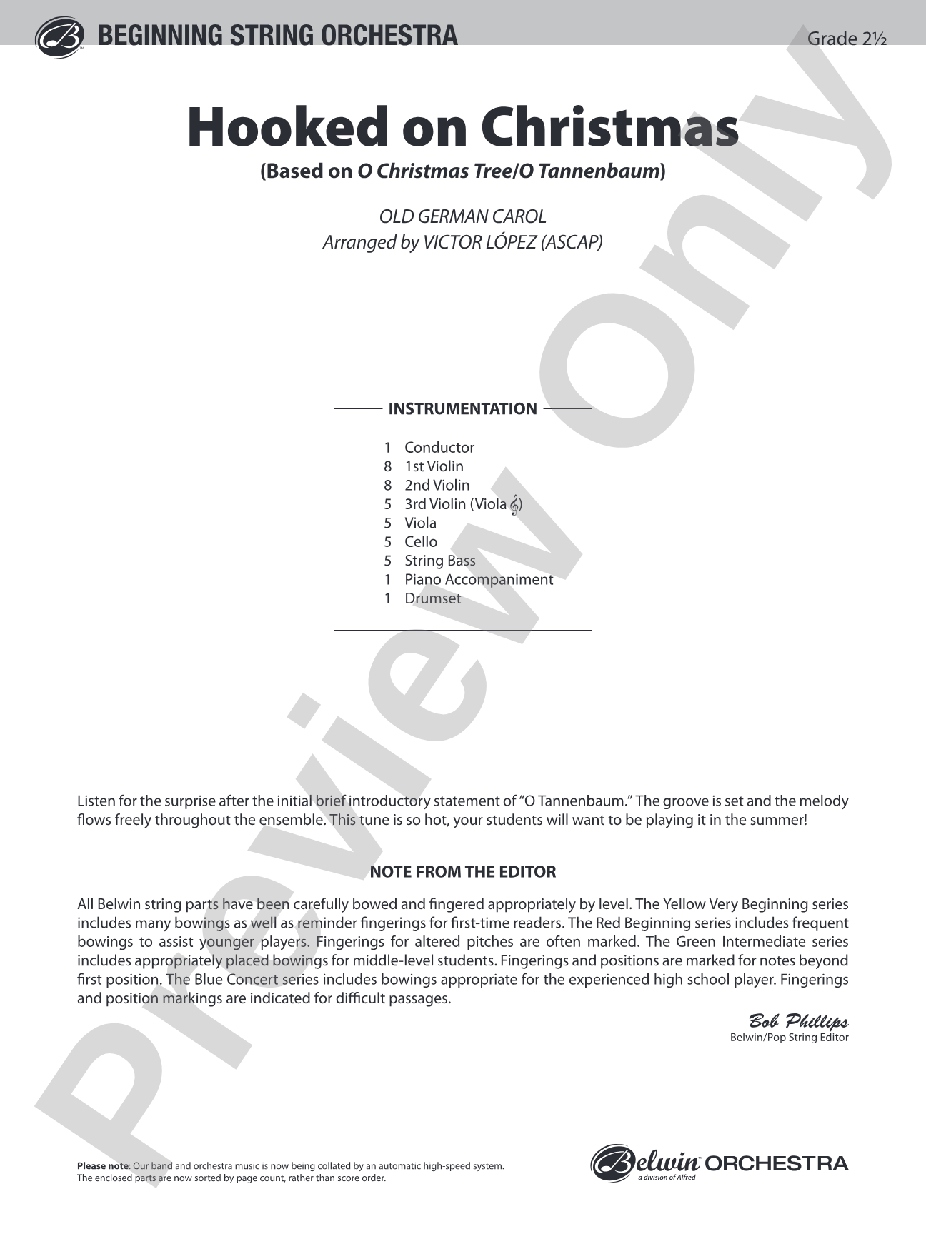 Hooked on Christmas: String Orchestra Conductor Score & Parts