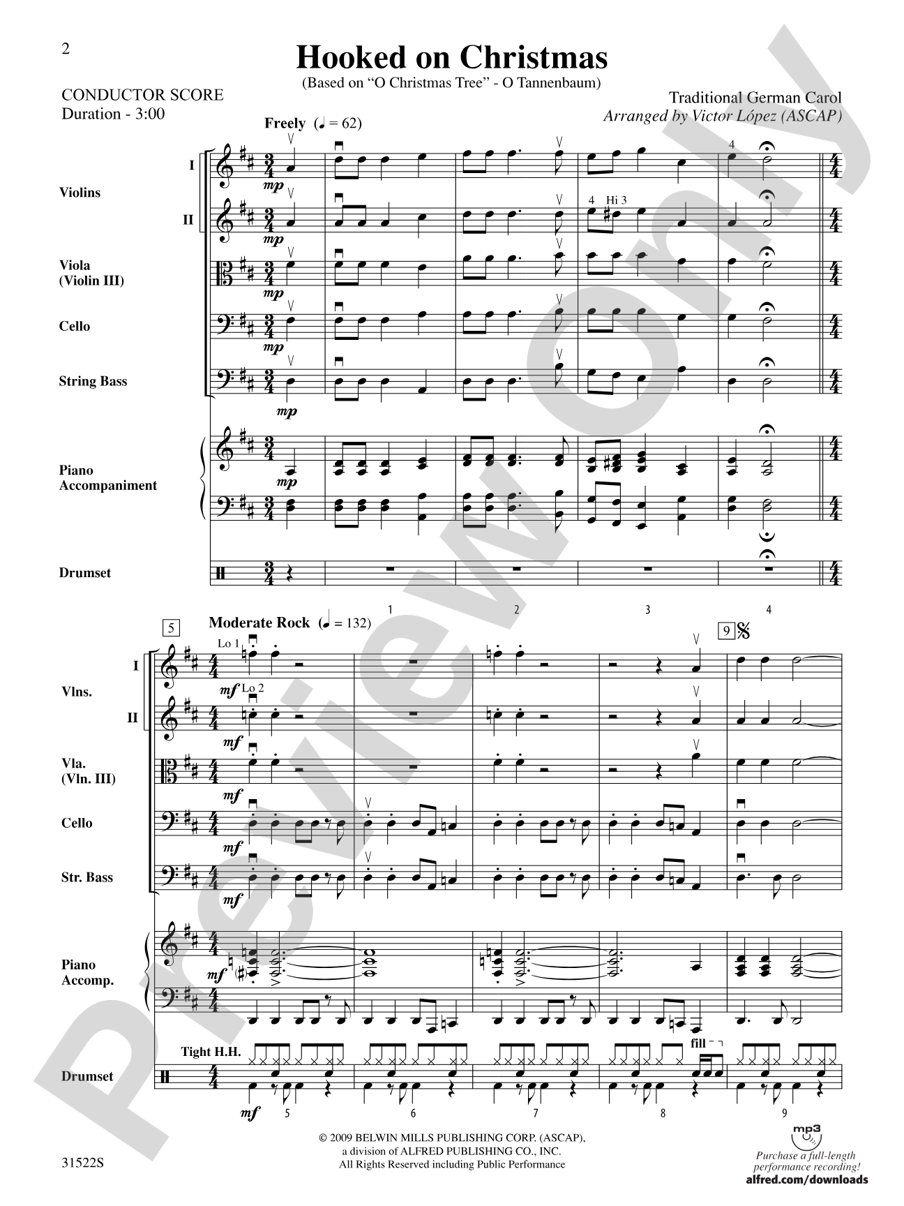 Hooked on Christmas: String Orchestra Conductor Score & Parts