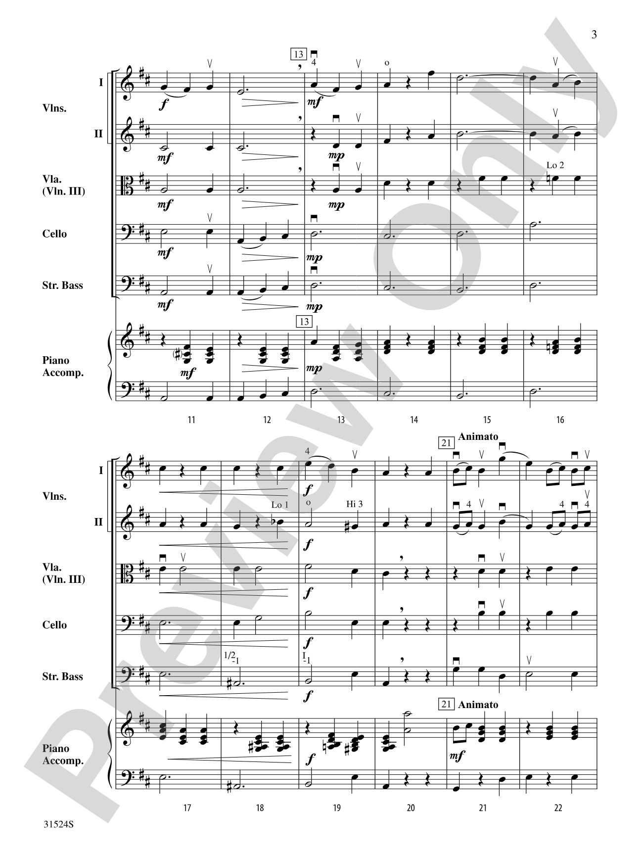 The Waltzing Cat: Score