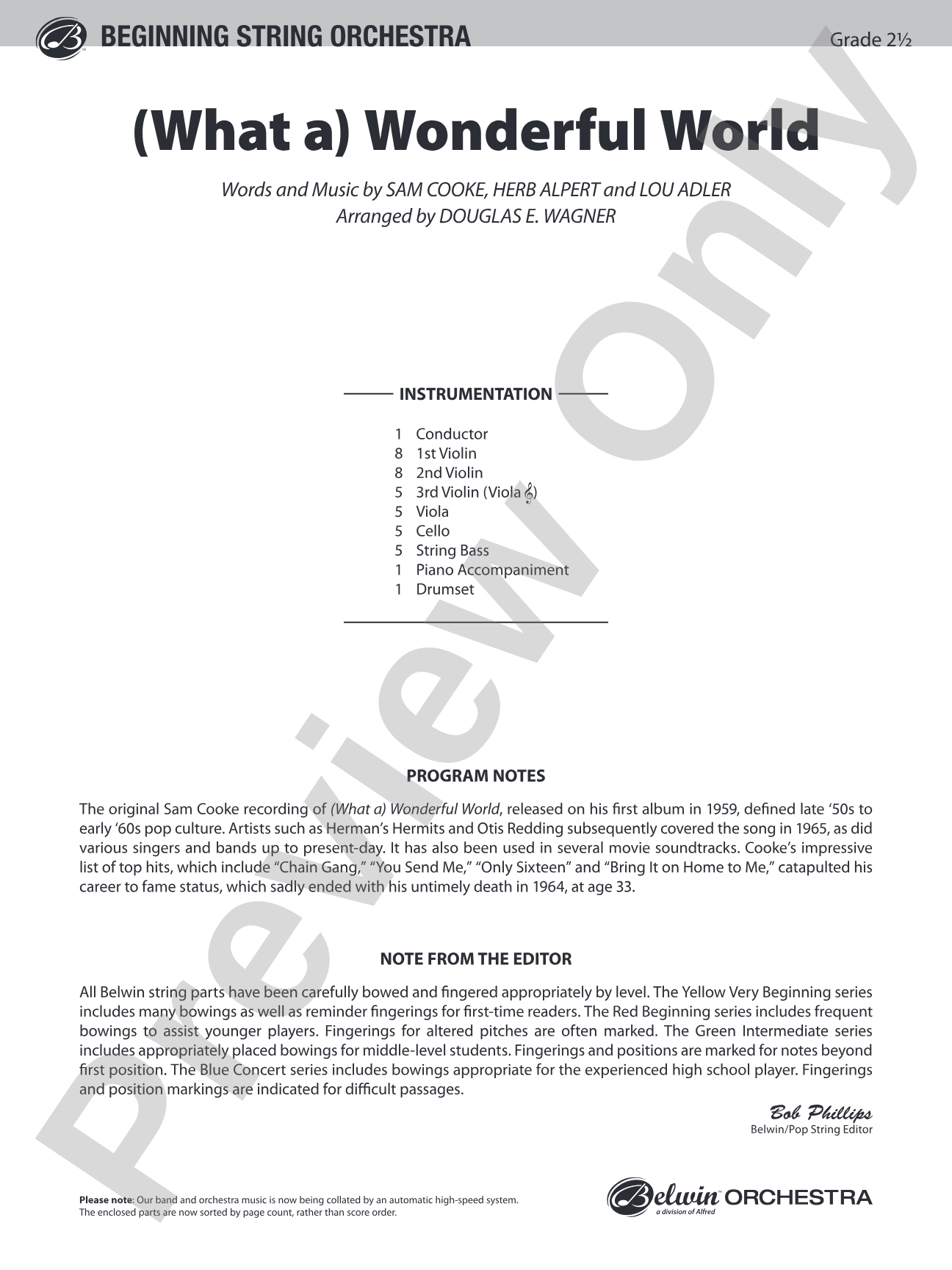 (What A) Wonderful World: Score