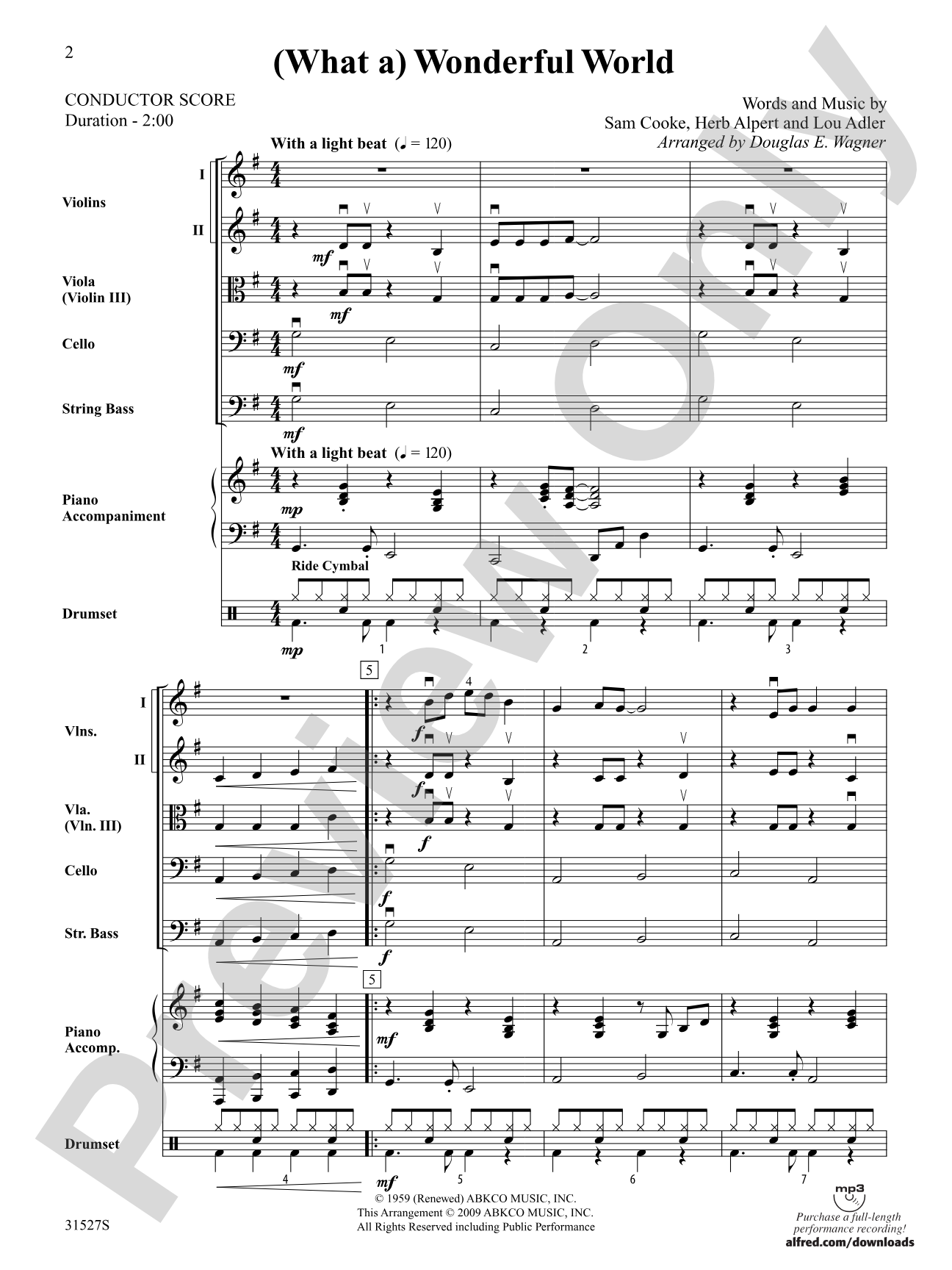 (What A) Wonderful World: Score