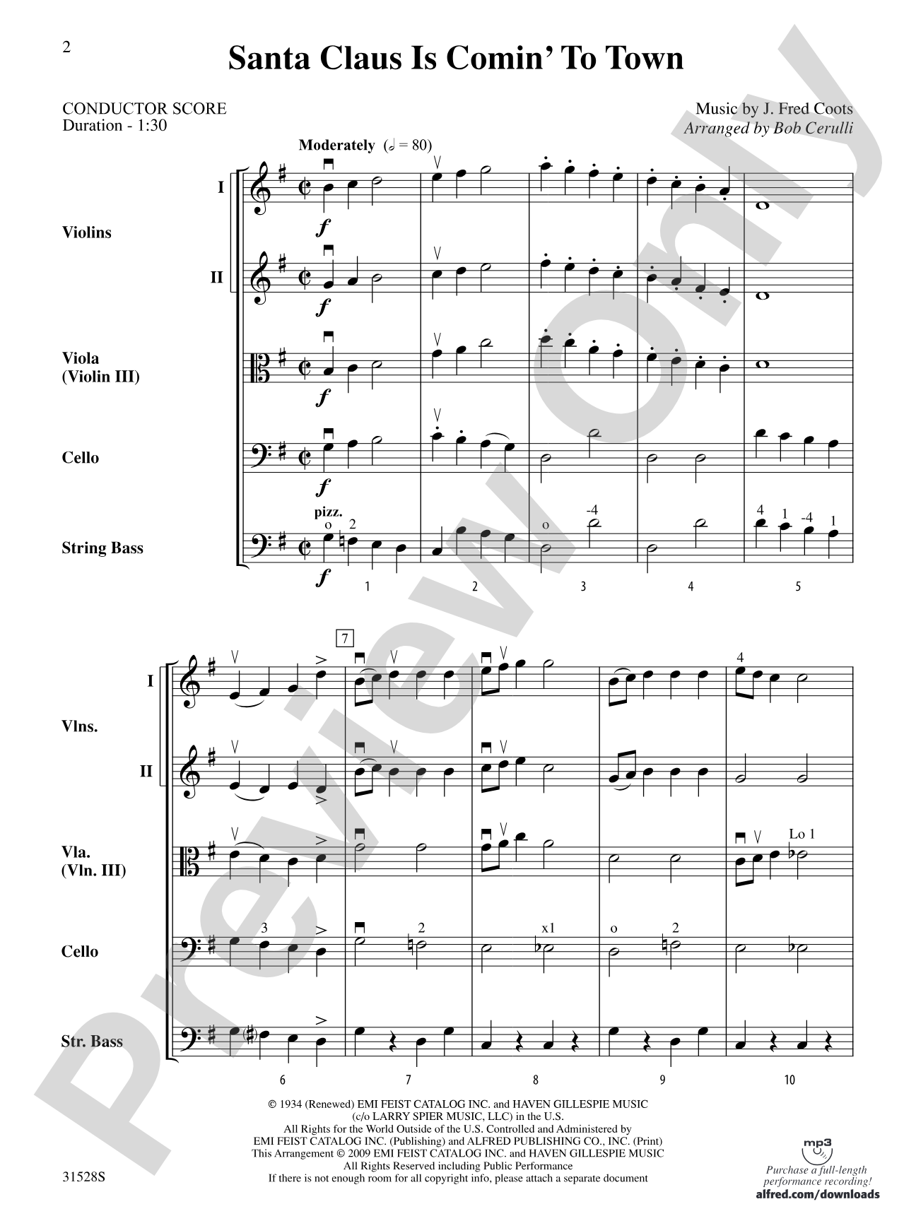 Santa Claus Is Comin' to Town: Score