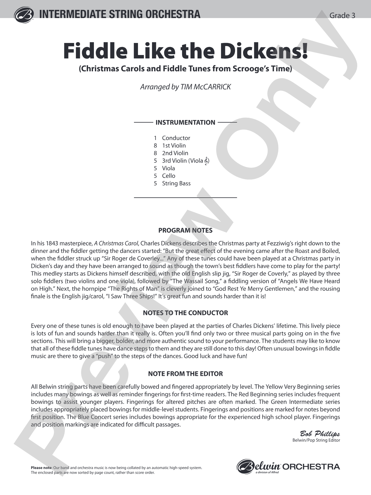 Fiddle Like the Dickens!: String Orchestra Conductor Score & Parts