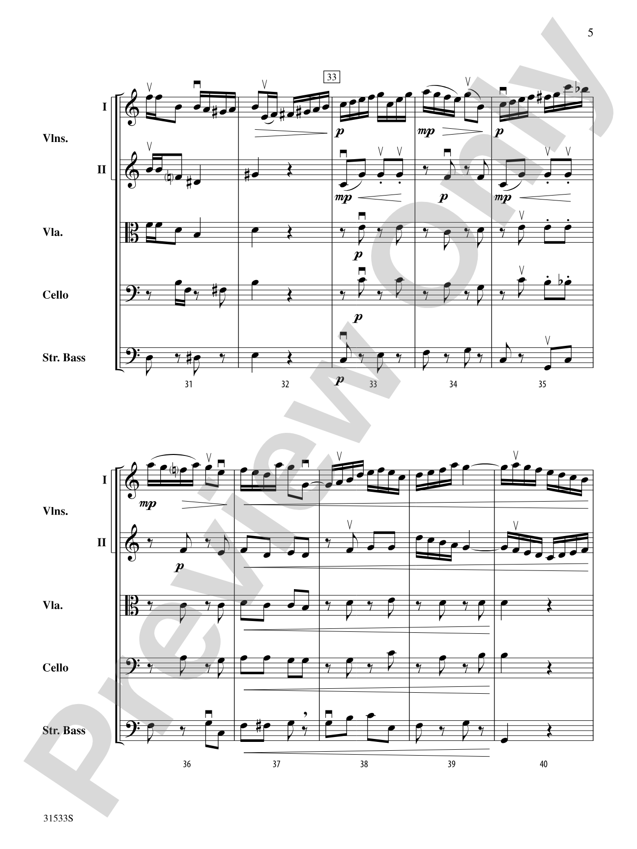 Variations on Vanyusha: String Orchestra Conductor Score & Parts