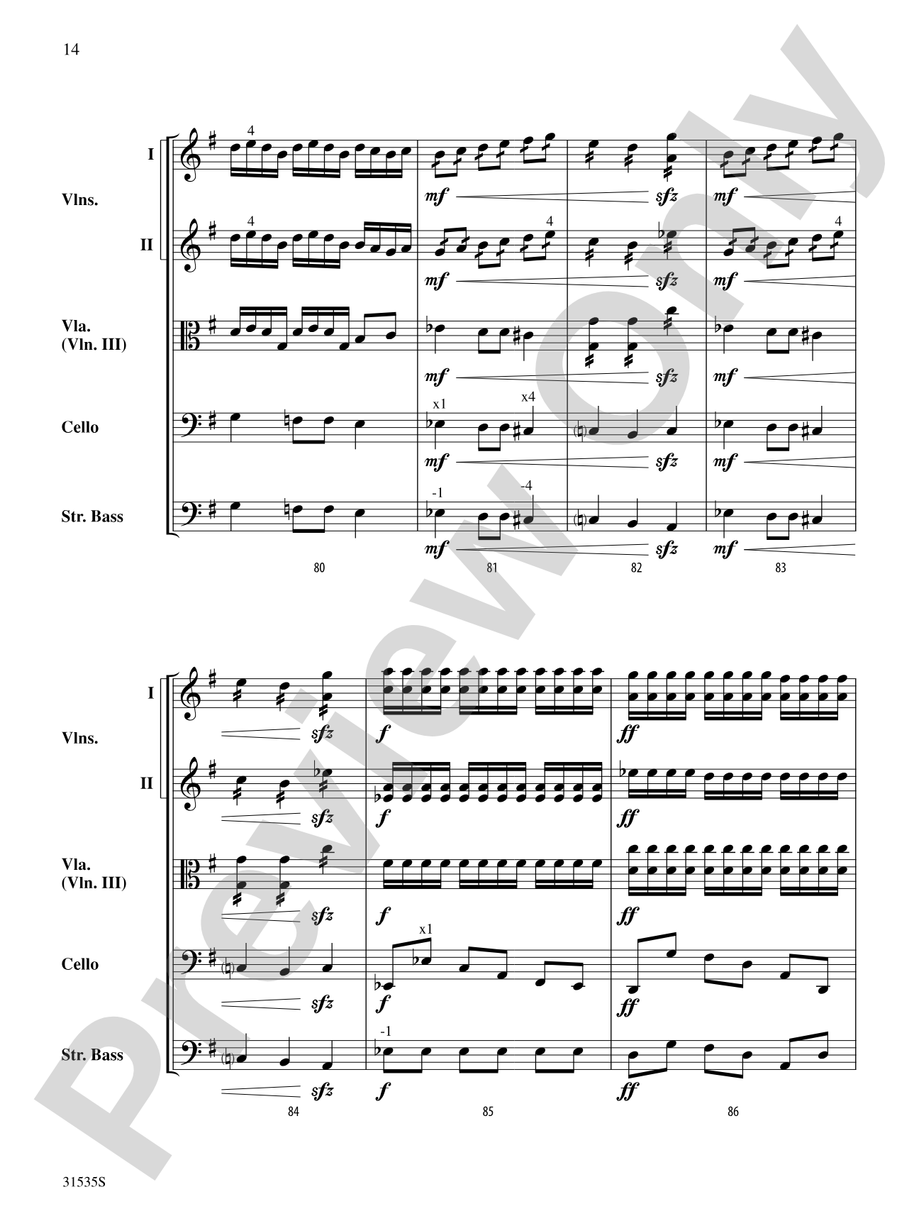 The Great Bicycle Race: String Orchestra Conductor Score & Parts