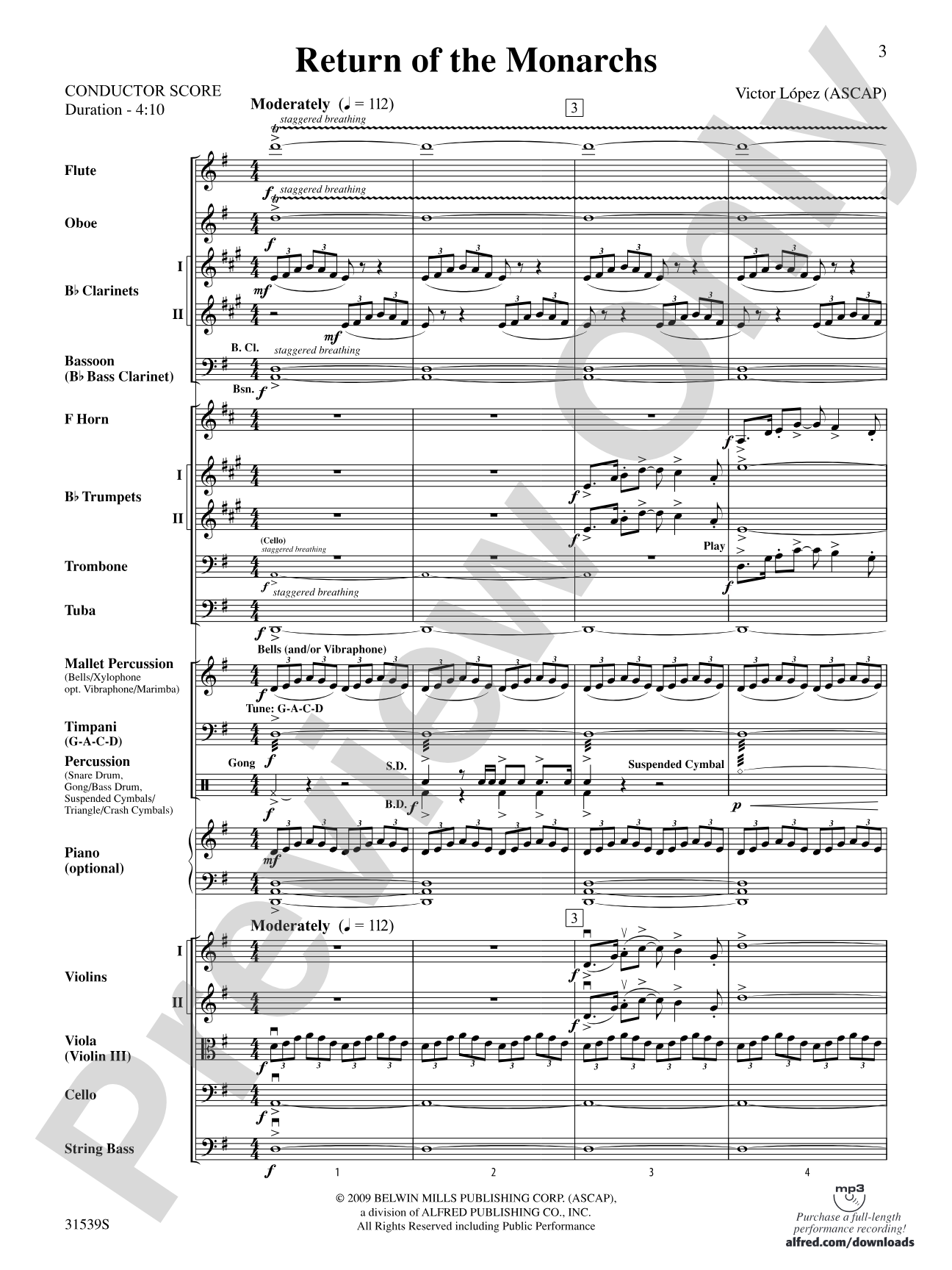 Return of the Monarchs: Full Orchestra Conductor Score & Parts