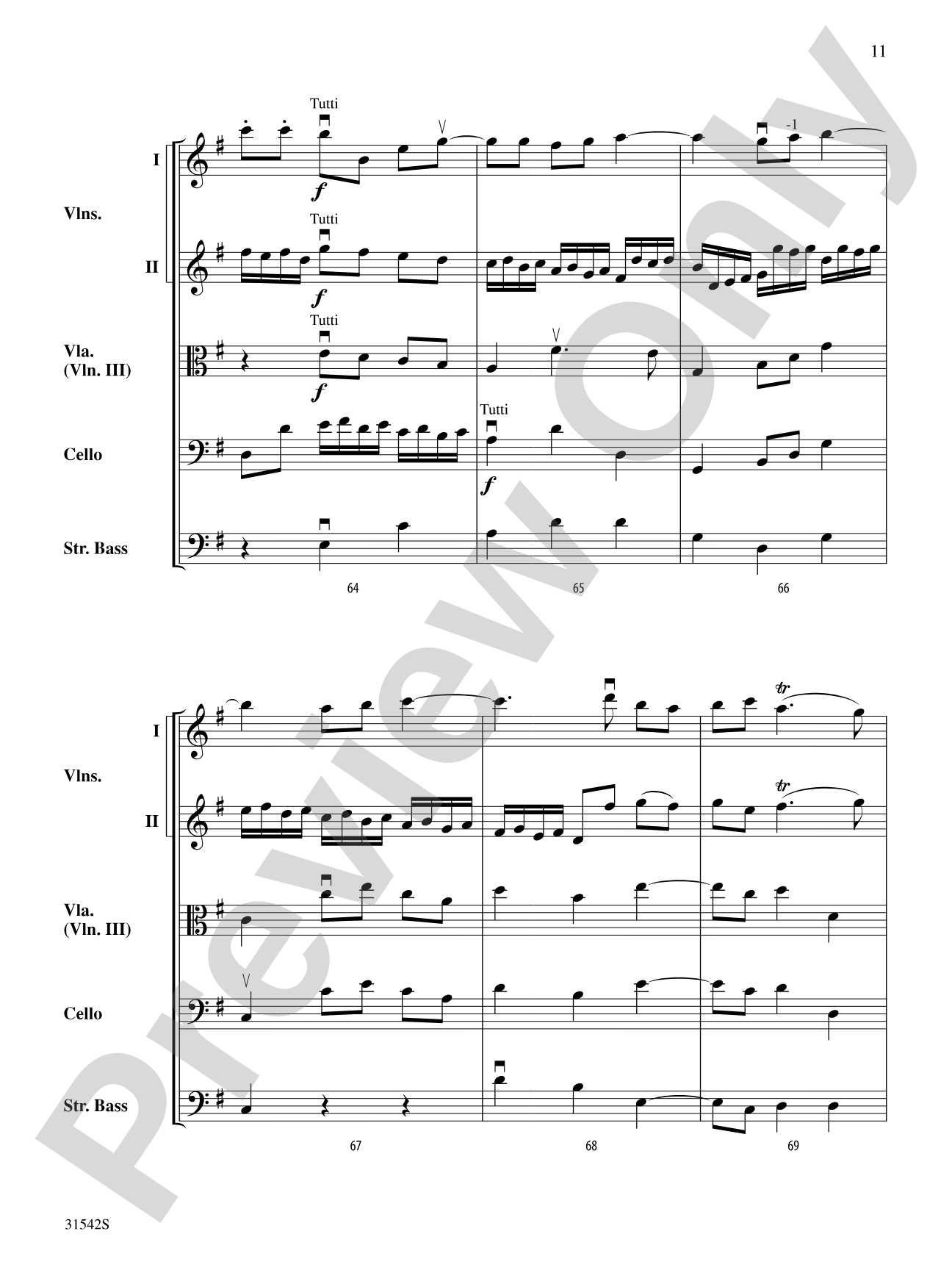 Concerto Grosso, Opus 6, No. 3 (Polonaise): String Orchestra Conductor Score & Parts
