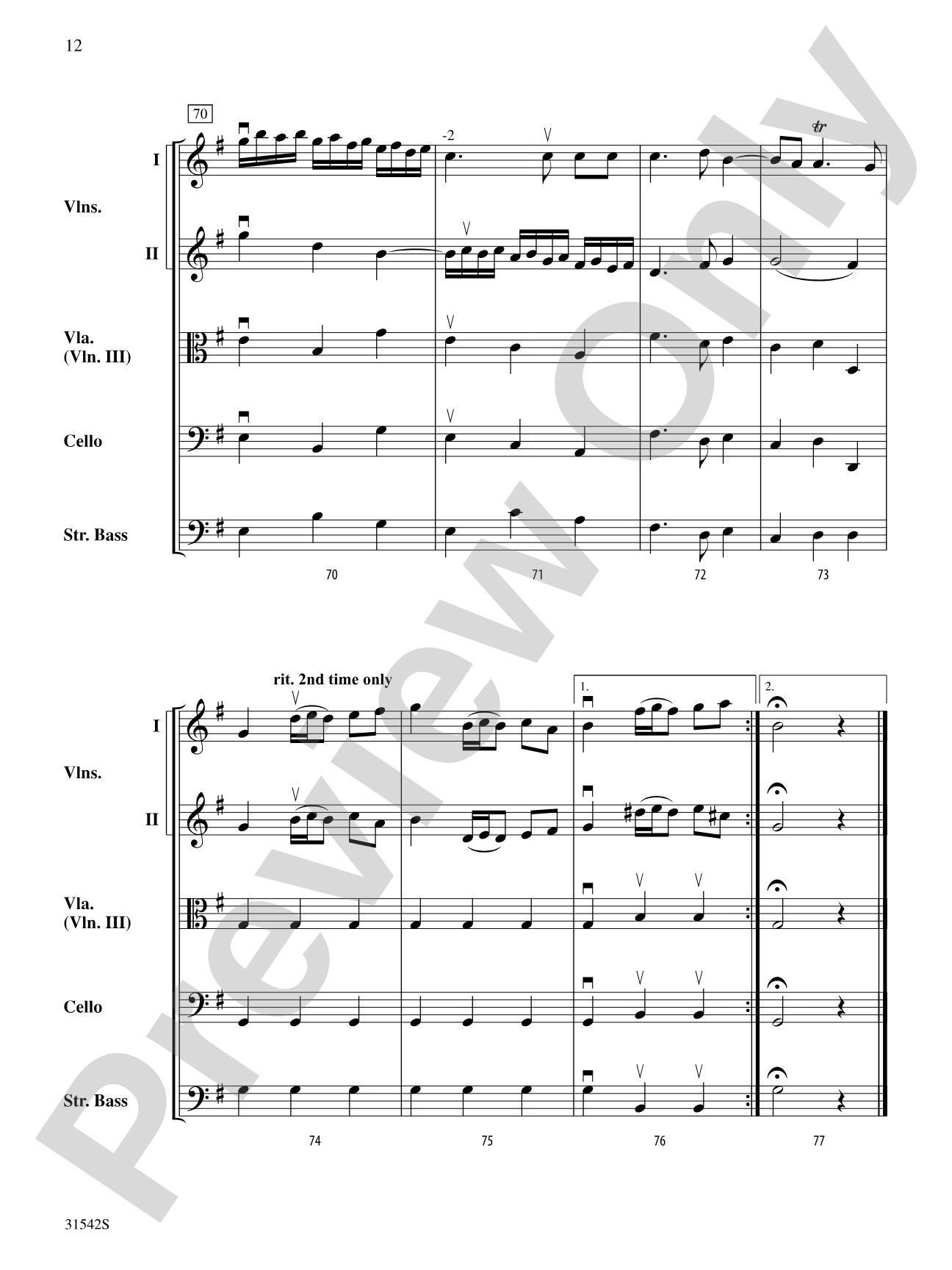 Concerto Grosso, Opus 6, No. 3 (Polonaise): String Orchestra Conductor Score & Parts
