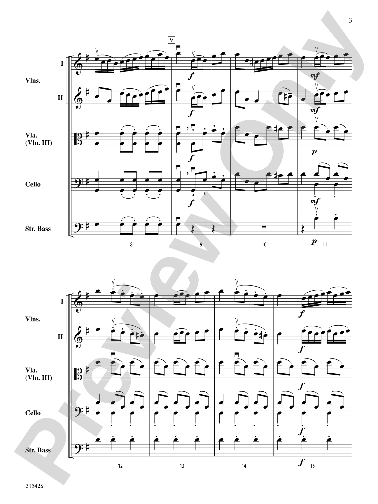 Concerto Grosso, Opus 6, No. 3 (Polonaise): String Orchestra Conductor Score & Parts