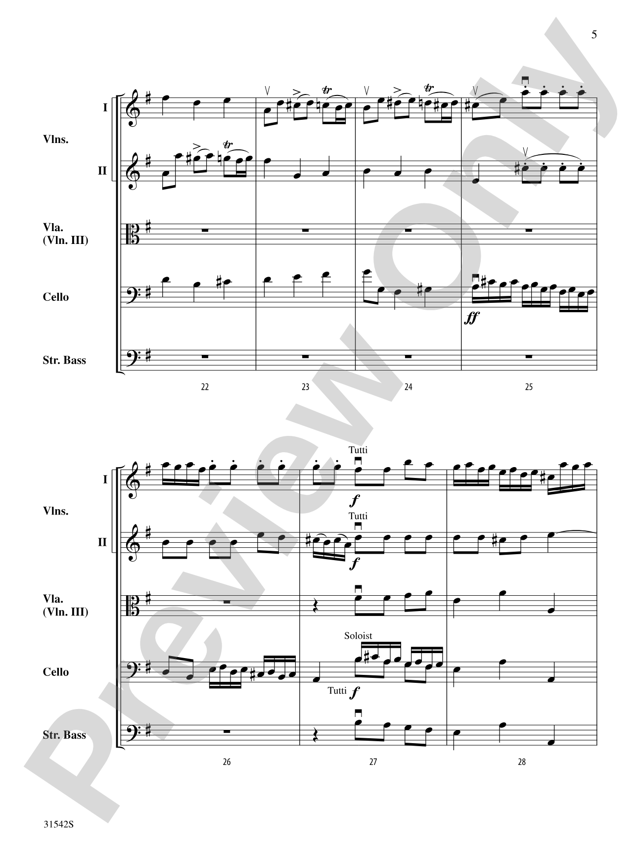 Concerto Grosso, Opus 6, No. 3 (Polonaise): String Orchestra Conductor Score & Parts