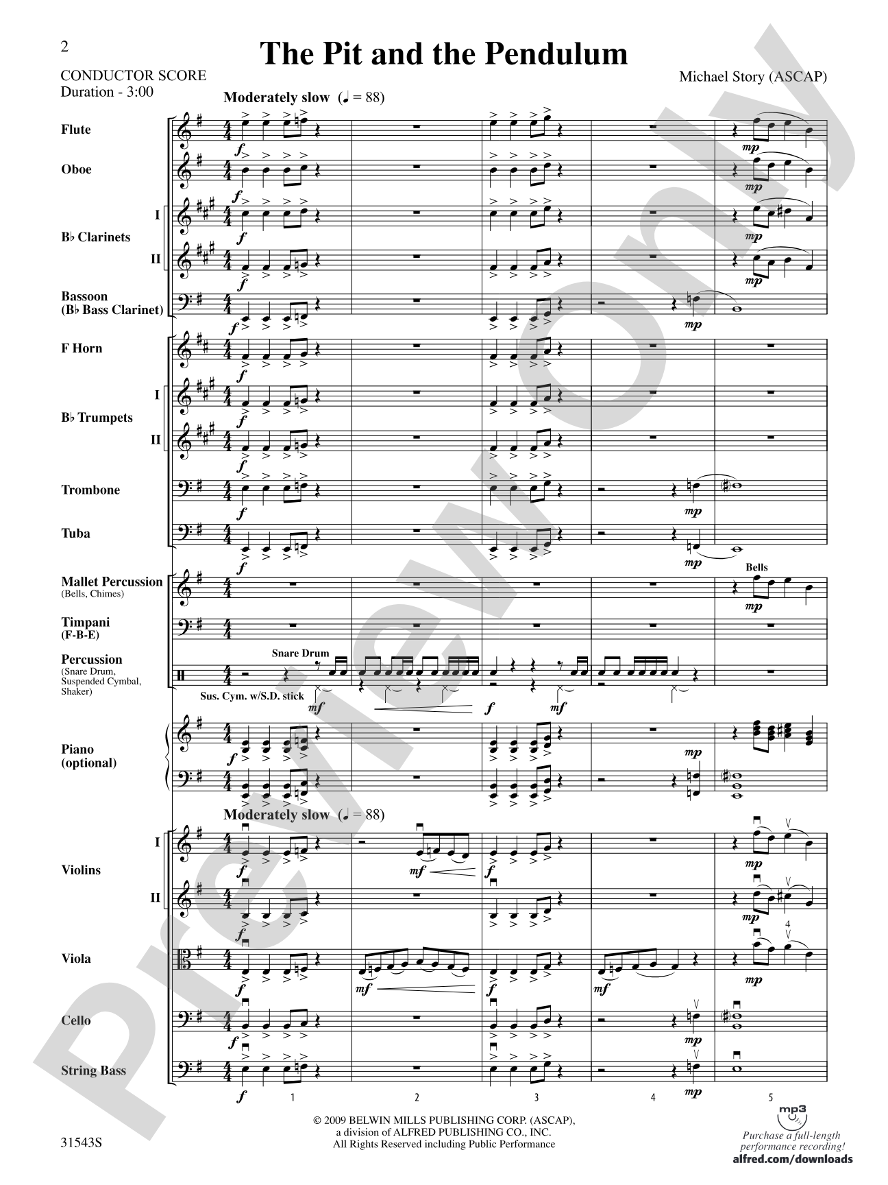 The Pit and the Pendulum: Full Orchestra Conductor Score & Parts