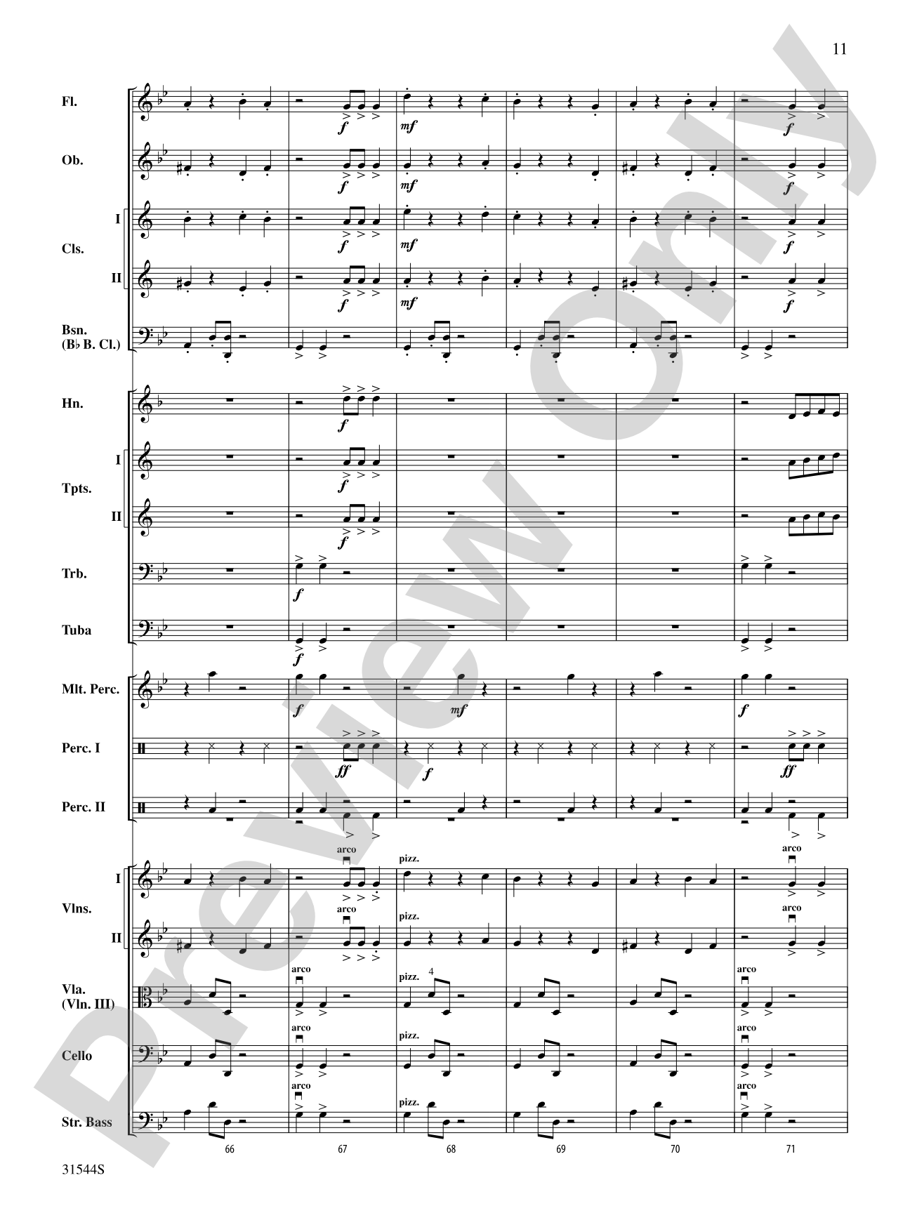 Three King Strut: Full Orchestra Conductor Score & Parts