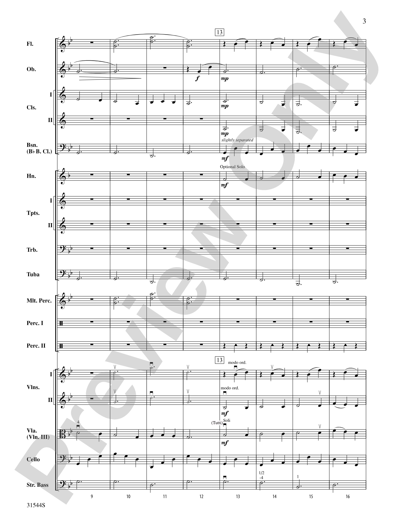 Three King Strut: Full Orchestra Conductor Score & Parts