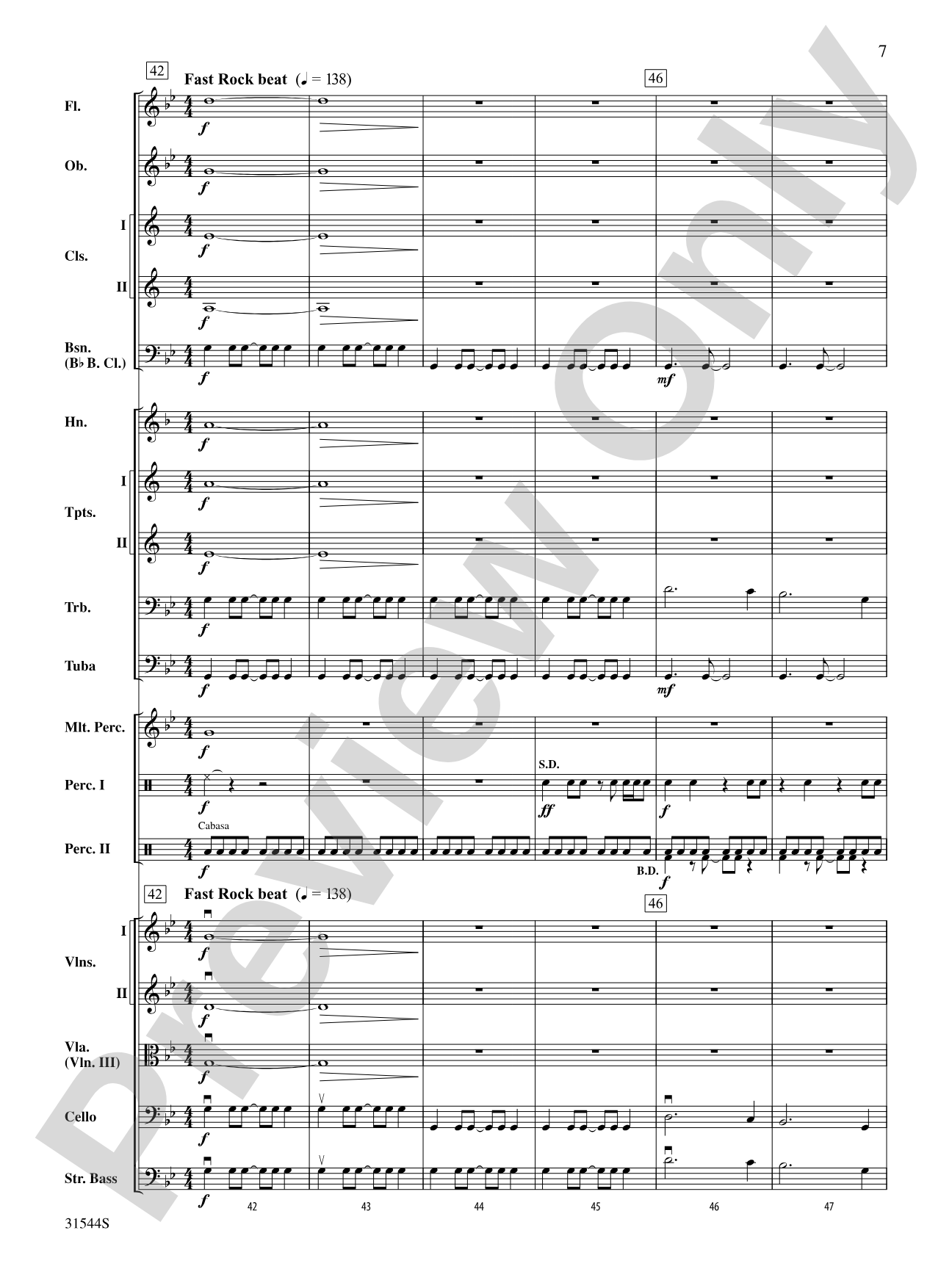 Three King Strut: Full Orchestra Conductor Score & Parts