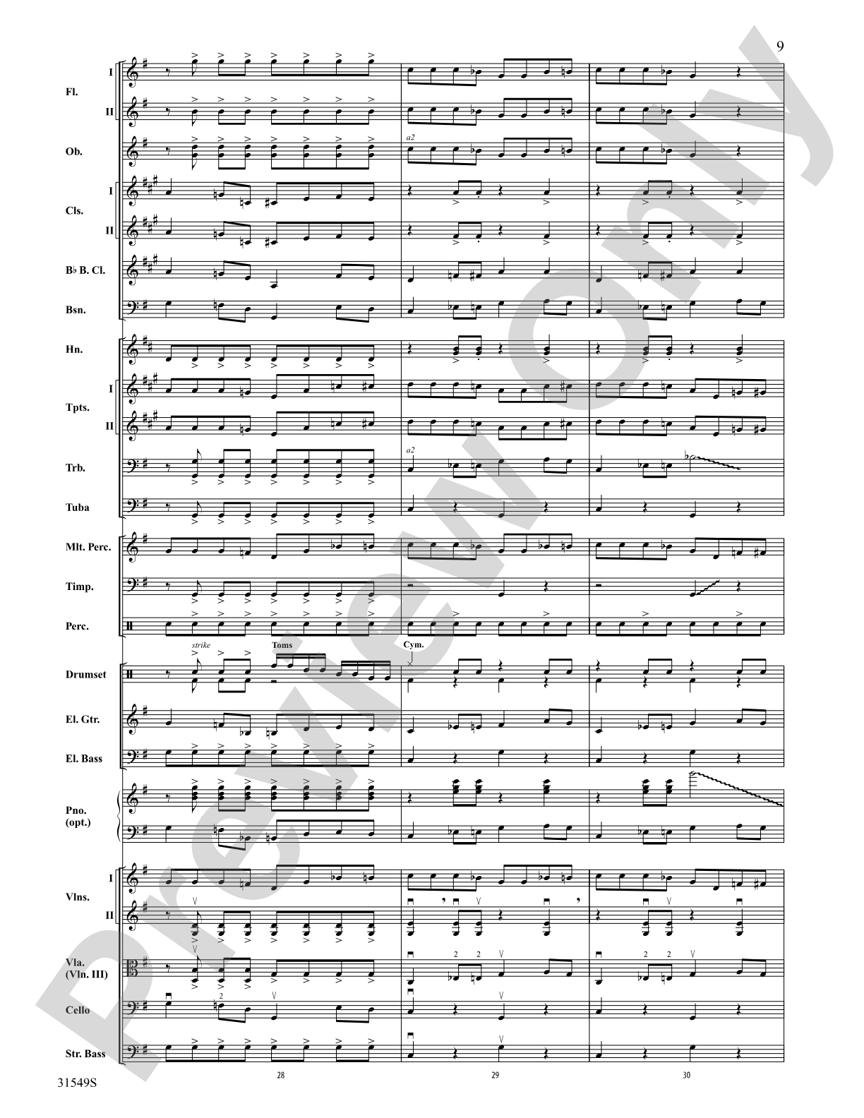 Wipe Out: Full Orchestra Conductor Score & Parts
