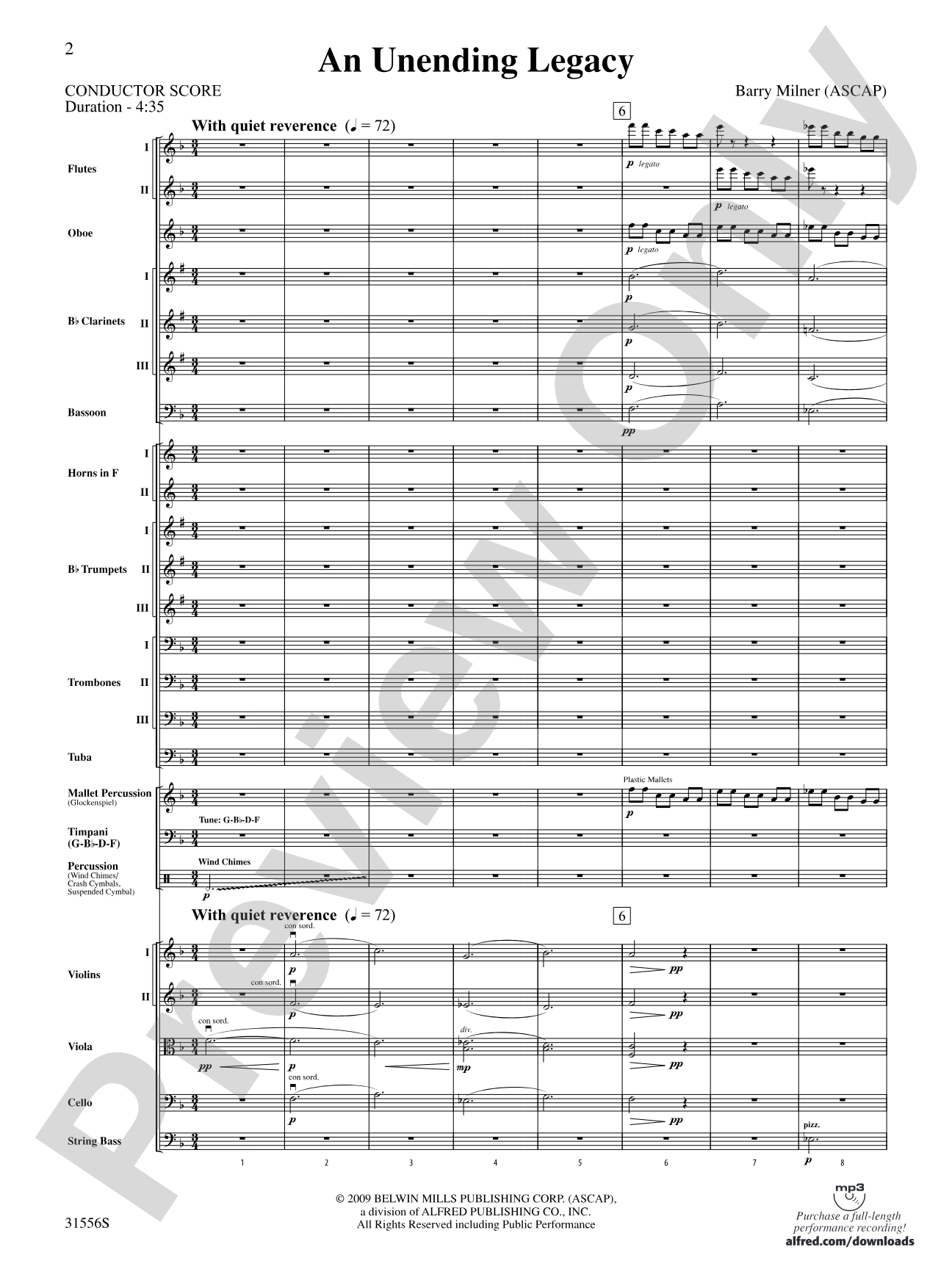 An Unending Legacy: Full Orchestra Conductor Score & Parts