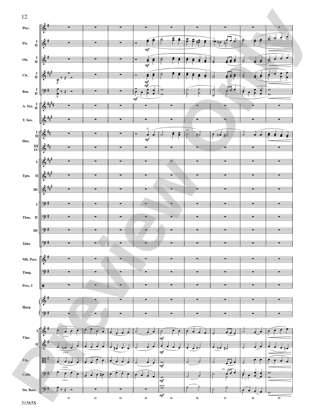 A Christmas Festival: Score